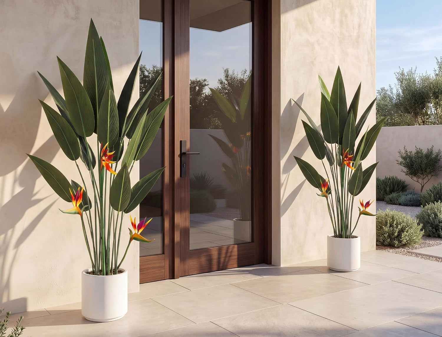 2 Pcs 4 Ft Artificial Bird of Paradise Plant Banana Tree Tall Lifelike Fake Palm