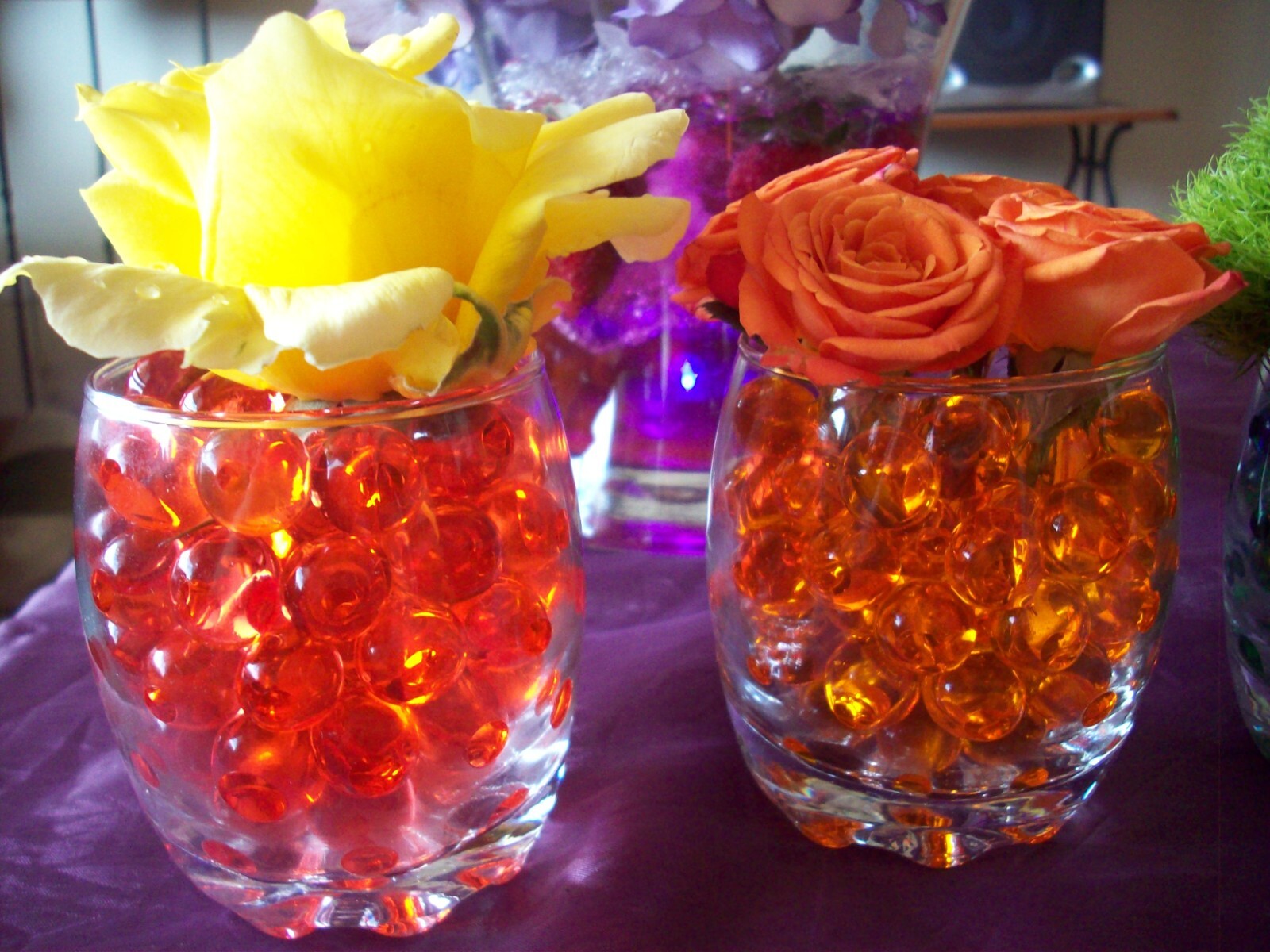 5-pounds Orange water storing gel beads flowers vases filler Deco Beads 5lb 60gl