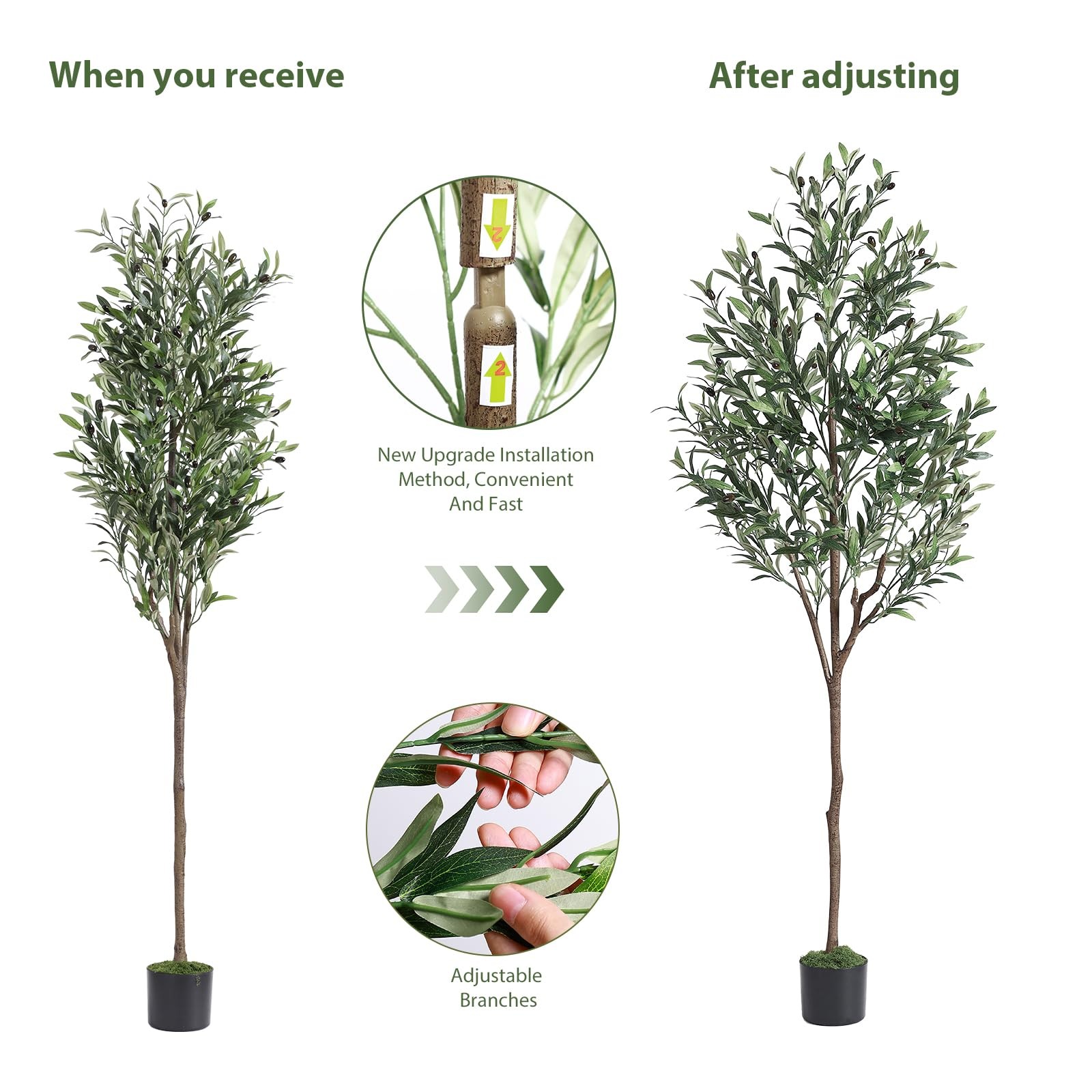 Alupssuc Olive Trees Artificial Indoor, 6FT Tall Faux Tree 6ft, Green