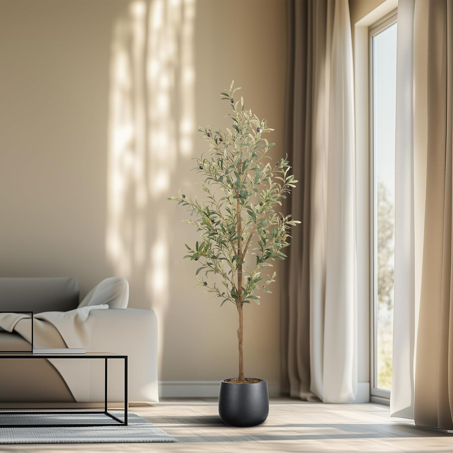 5FT Artificial Olive Tree – Faux Silk Indoor Plant for Home & Office Decor