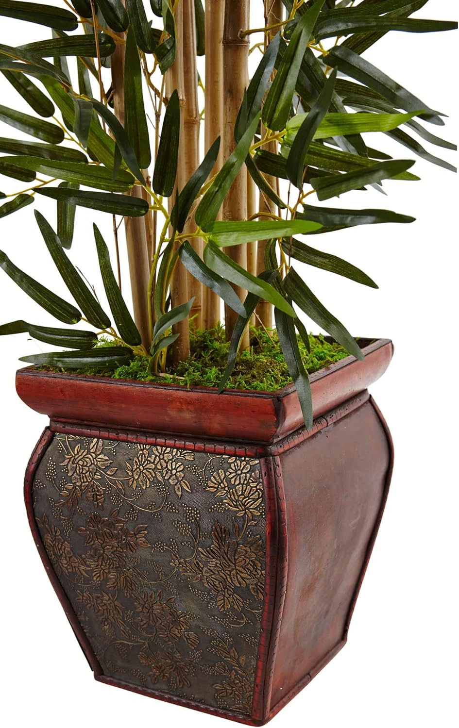 3.5Ft Bamboo Artificial Tree with Stylish Wooden Planter