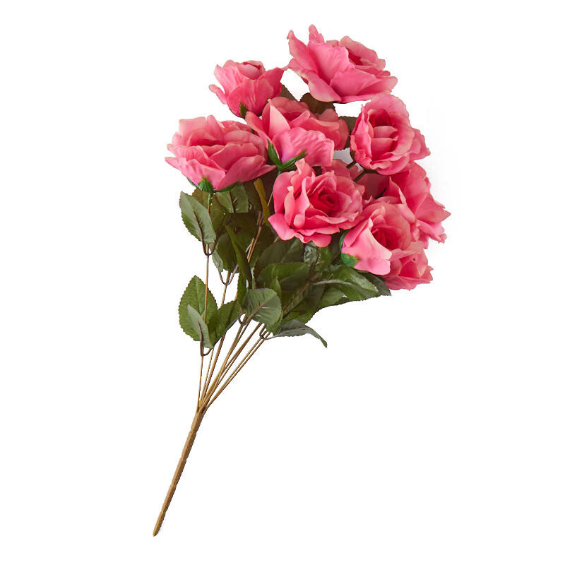 21″ Tall Artificial Pink Rose Decorative Floral Bush
