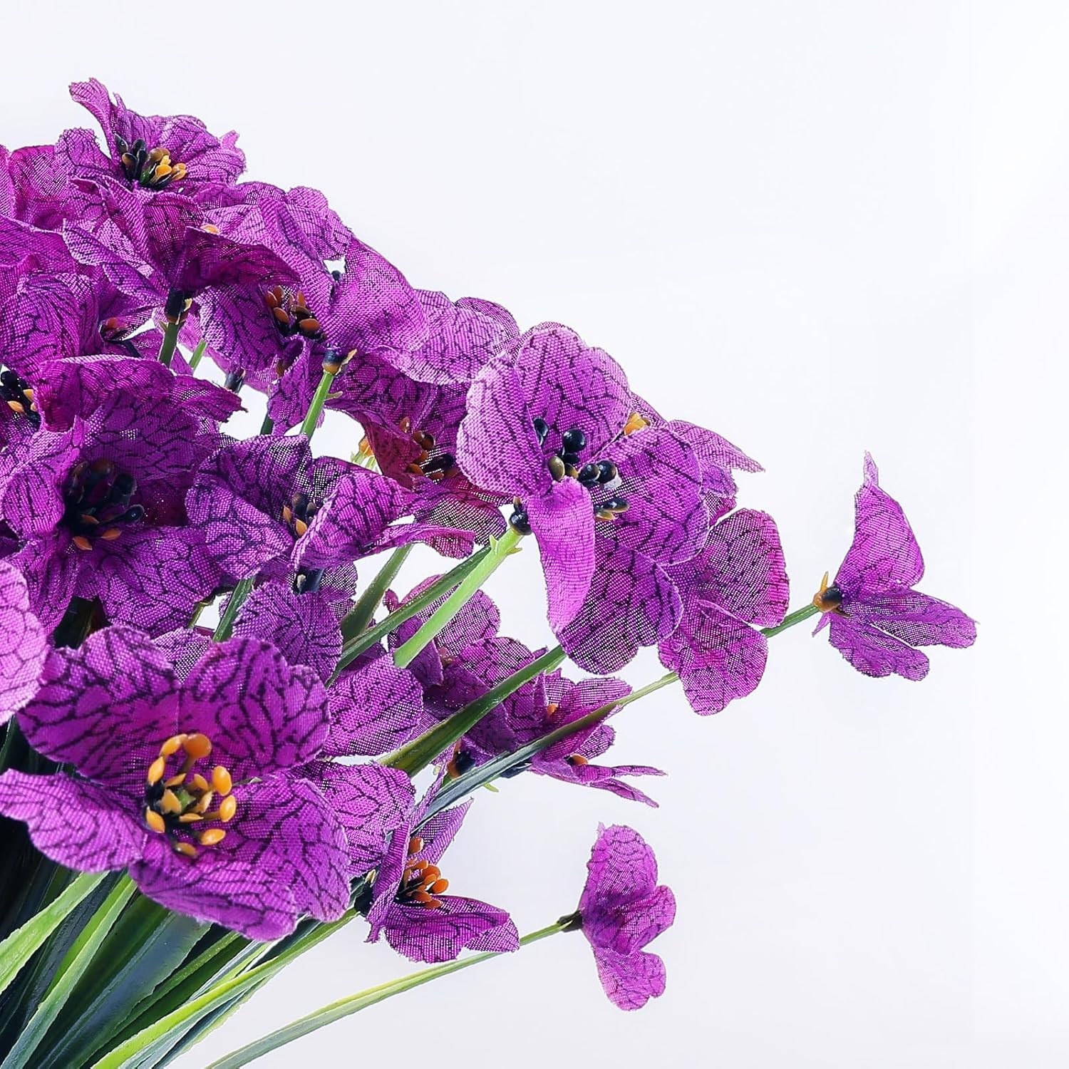 Vibrant Eco-Friendly Faux Flowers: 24 Bundles for Lasting Indoor/Outdoor Beauty