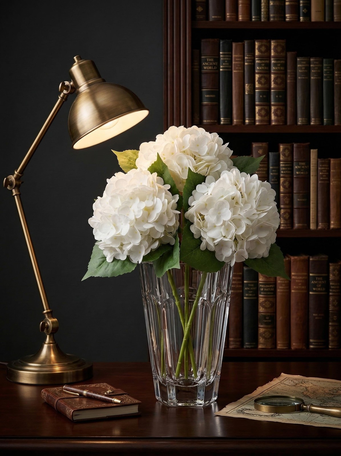 3 Pcs Real Touch White Hydrangea Artificial Flowers – 20″ Large Jumbo 3D Late…