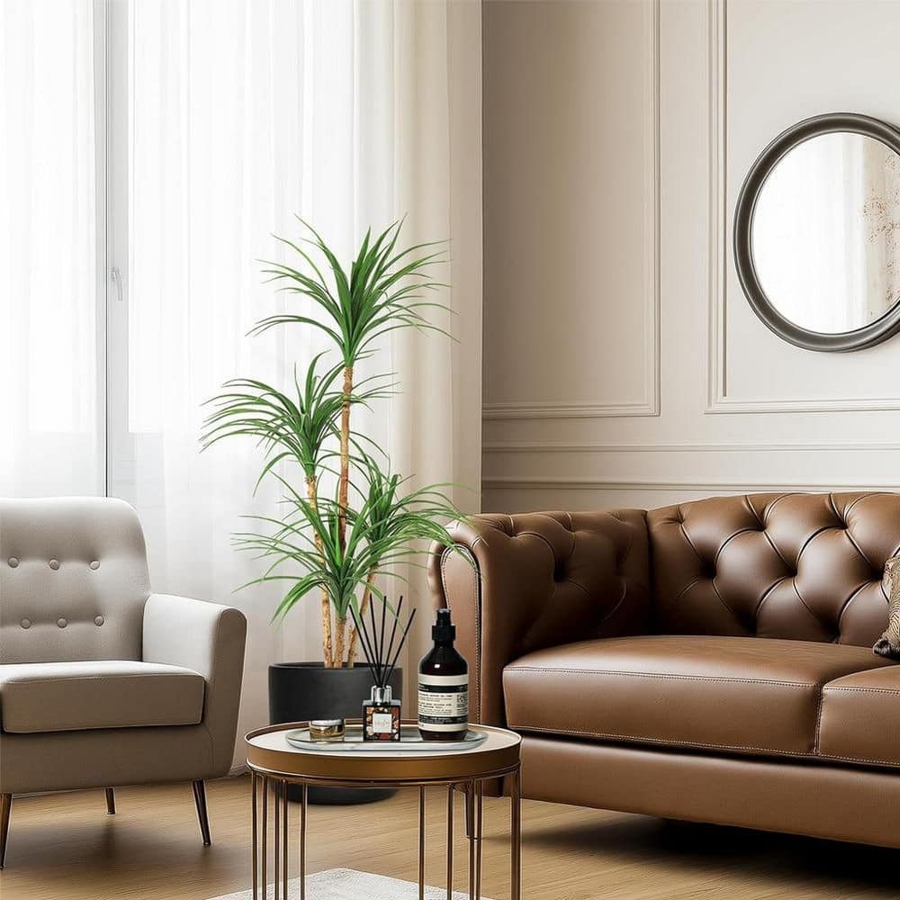 Artificial Dracaena Tree 4 ft. Realistic Fake Adjustable Branches Lifelike Faux