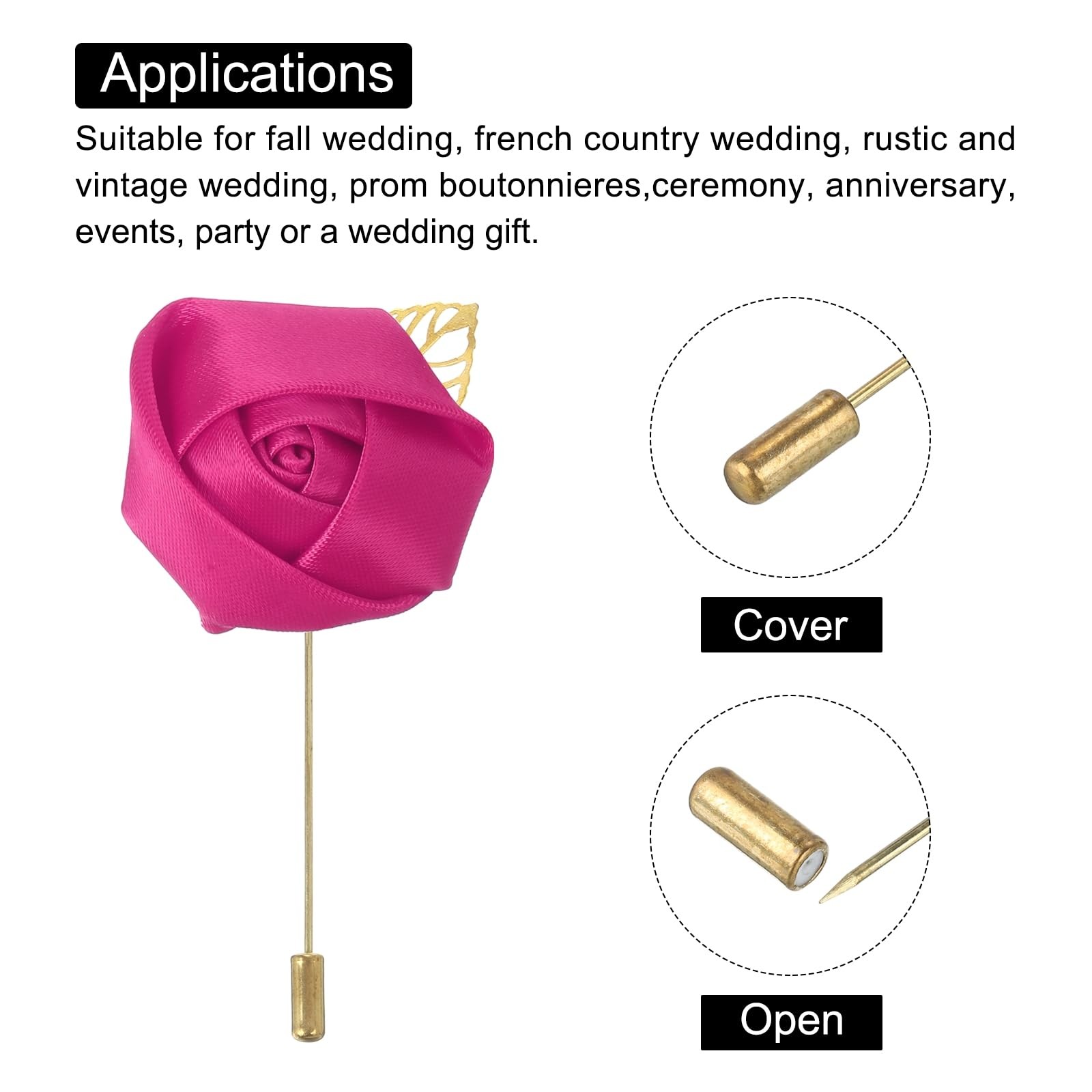 Groom Boutonnieres Rose Pins Men Wedding Ceremony Anniversary Formal Party