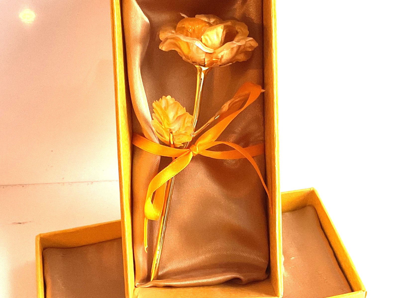 24 Karat Gold Foil Rose KD Links 7” Stem Is Gold Handcrafted