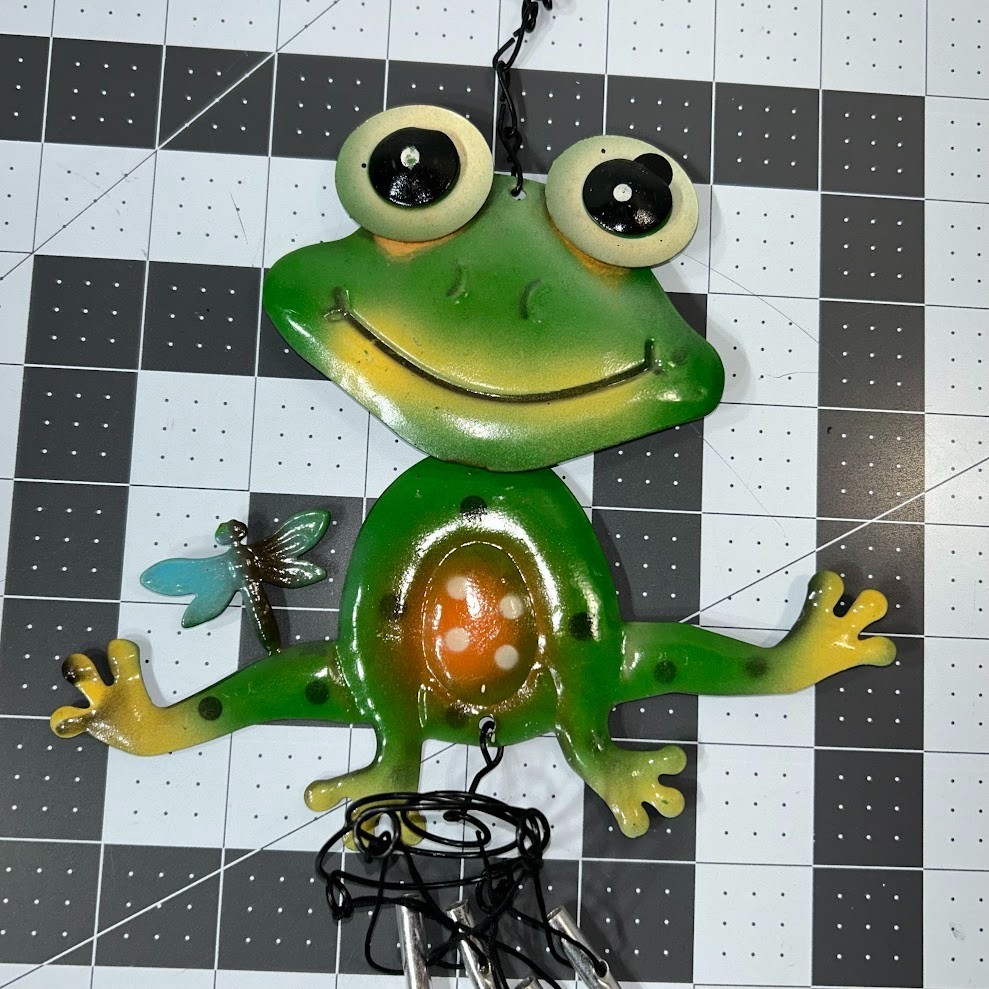 Butterfly, Frog, & Sun Decorative Hanging Outdoor Indoor Metal Chimes Lot of 3