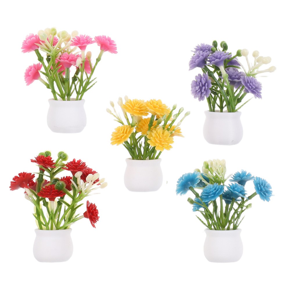 5 Pcs Miniature Flower Vase for Dollhouse Decorations Artificial Plant