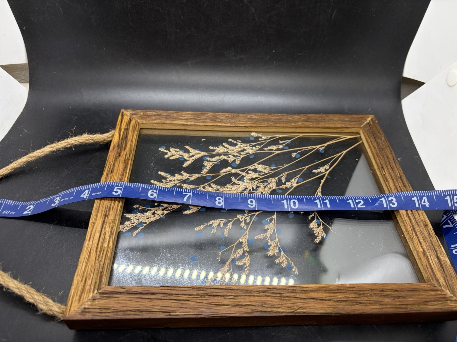 Pressed Dried Flowers in Double Glass Floating Wood Frame