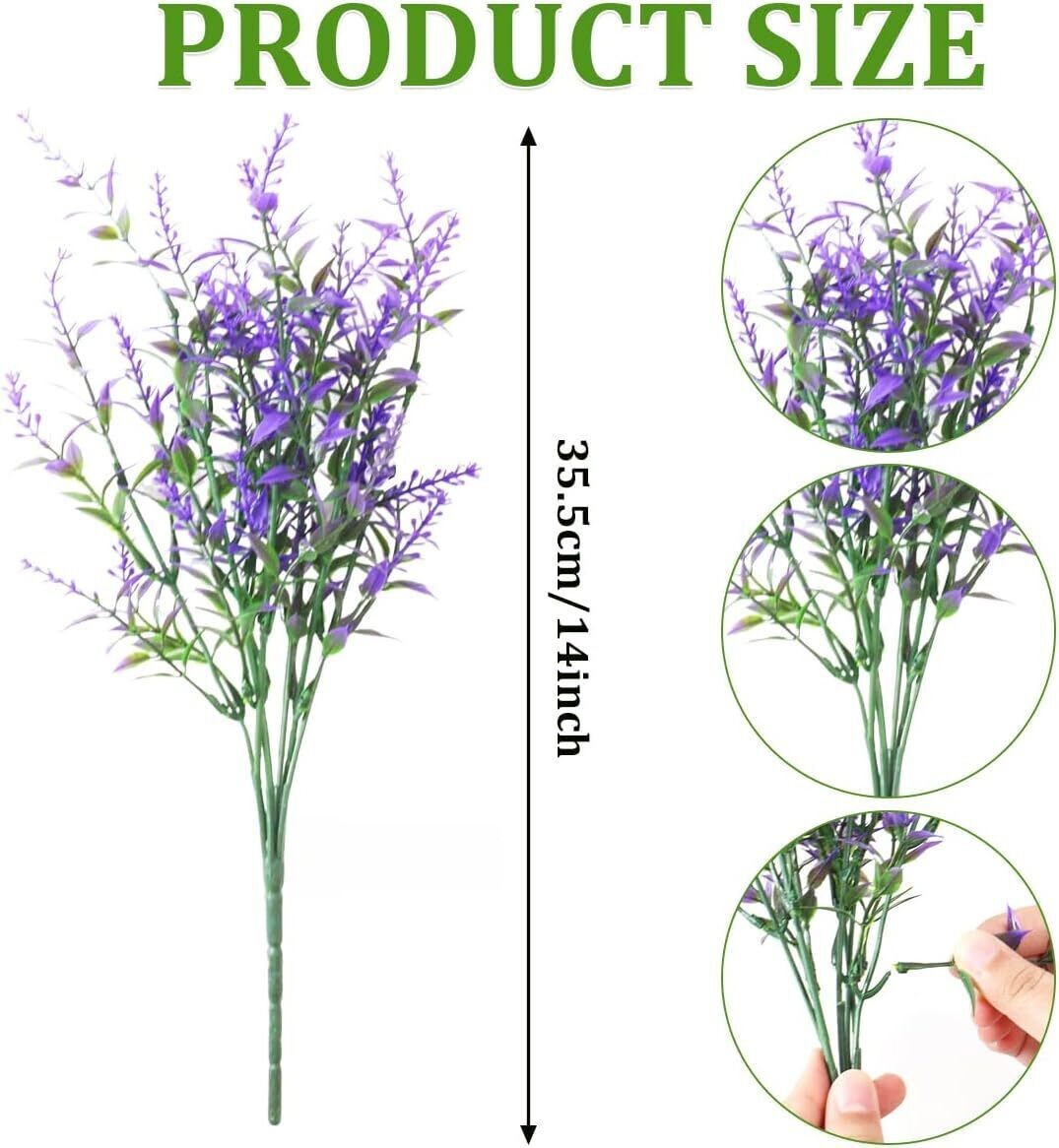 8-40 Bundles Artificial Flowers Fake Plants Outdoor UV Resistant Plastic Flowers