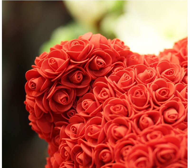 15″ Artificial Rose Teddy Bear Birthday Valentine’s Day Gift for Girlfriend Wife