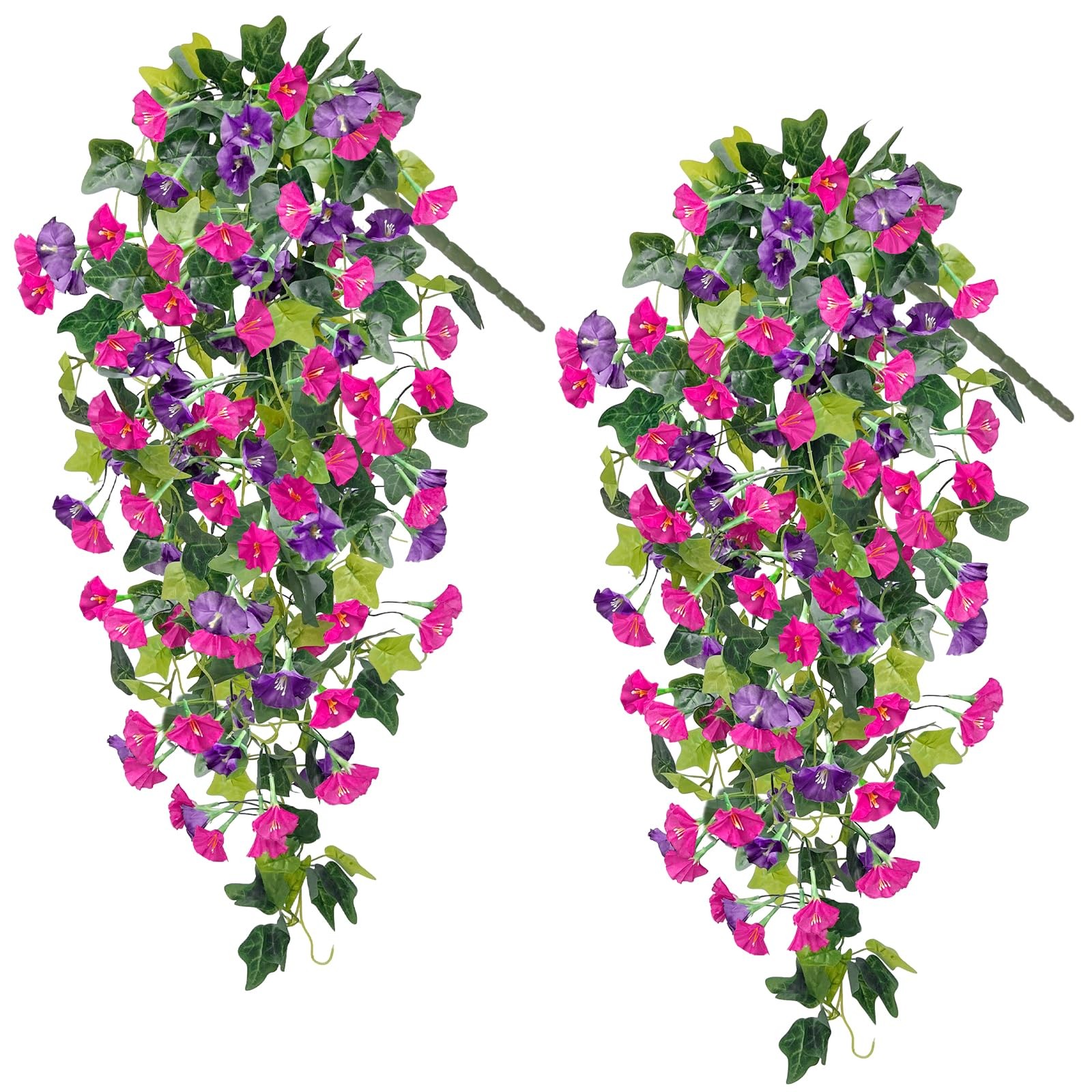 Grandeal Artificial Fake Hanging Flowers Plants, Faux Silk Morning Glory with…