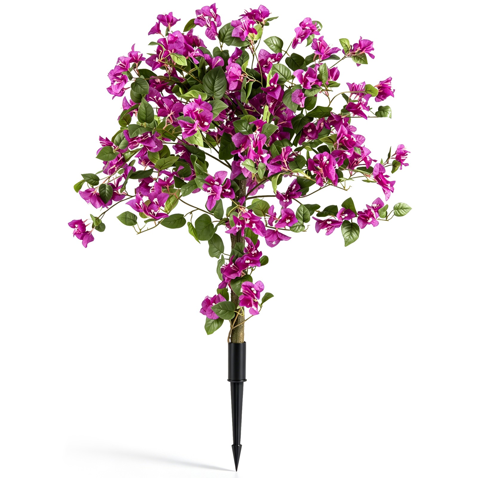 2 Pack Bougainvillea Artificial Trees w/Stable Ground Spike, PE Trunks for Porch