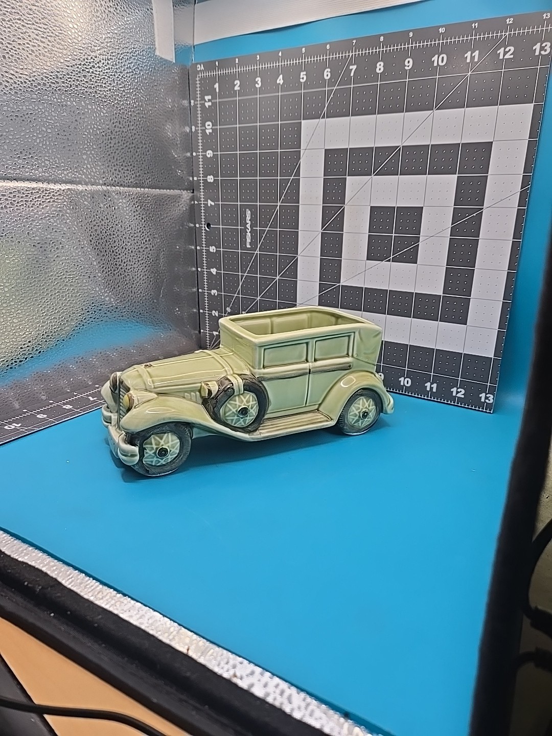 New Old Stock Vintage 1985 Inarco Japan Ceramic Classic Green 1930 Car Planter