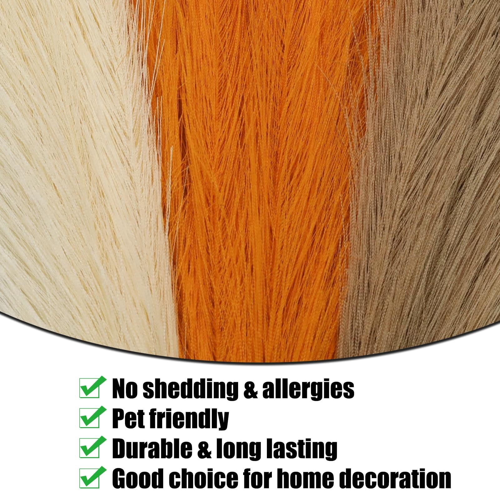 30 PCS Faux Pampas Grass 21.6 Inch Fluffy Artificial Orange Bouquet DIY