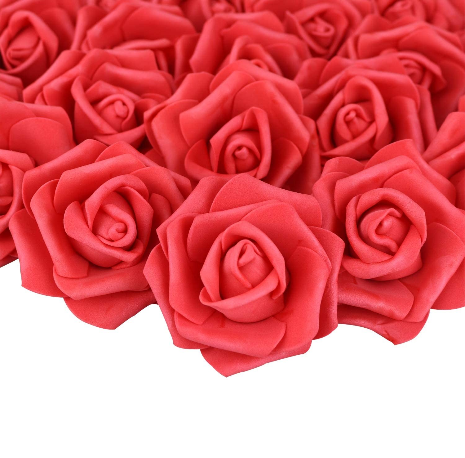 3 x 1.6 x 3 inches 100pcs DIY Real Touch 3D Artificial Foam Rose Head Without…
