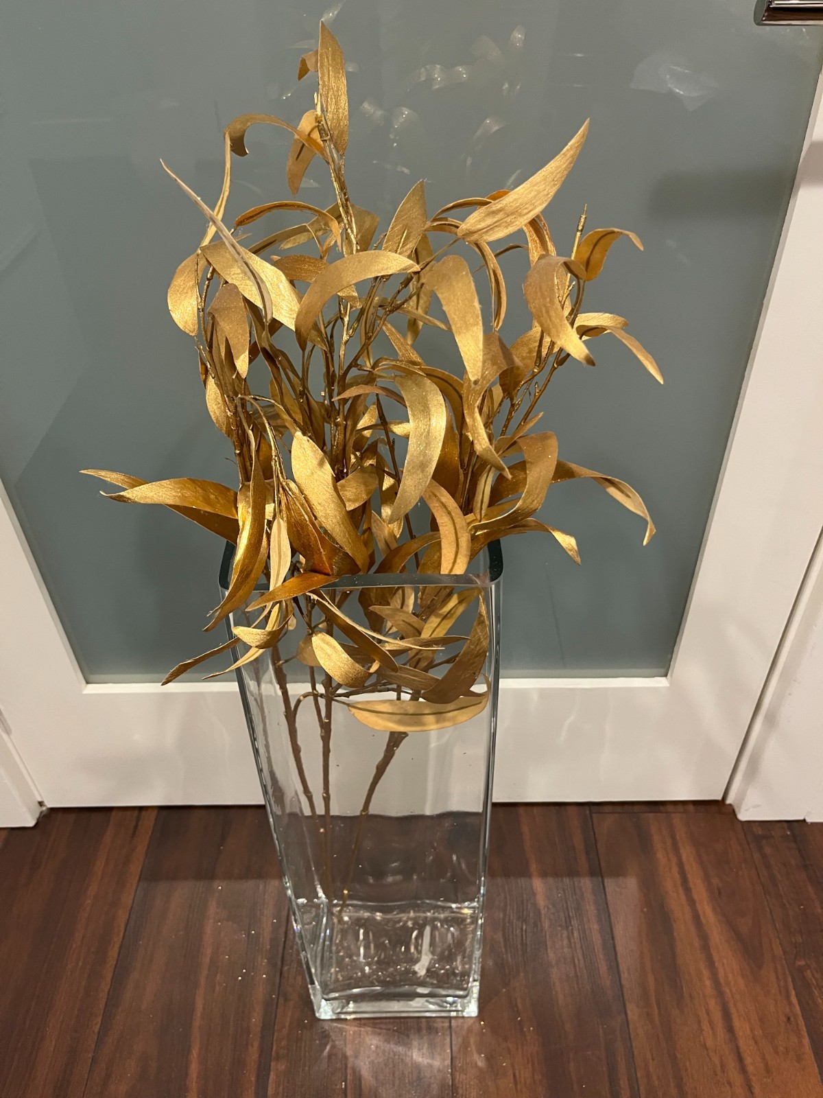 Gold Metallic Eucalyptus Leaf Spray Stems – Approximately 31” Faux Floral Stems