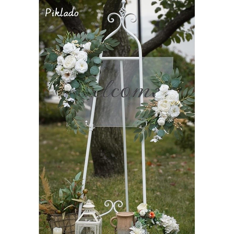 Large Wedding Flower Swag Decoration Faux Silk Foam Floral Arch Ornament Set New