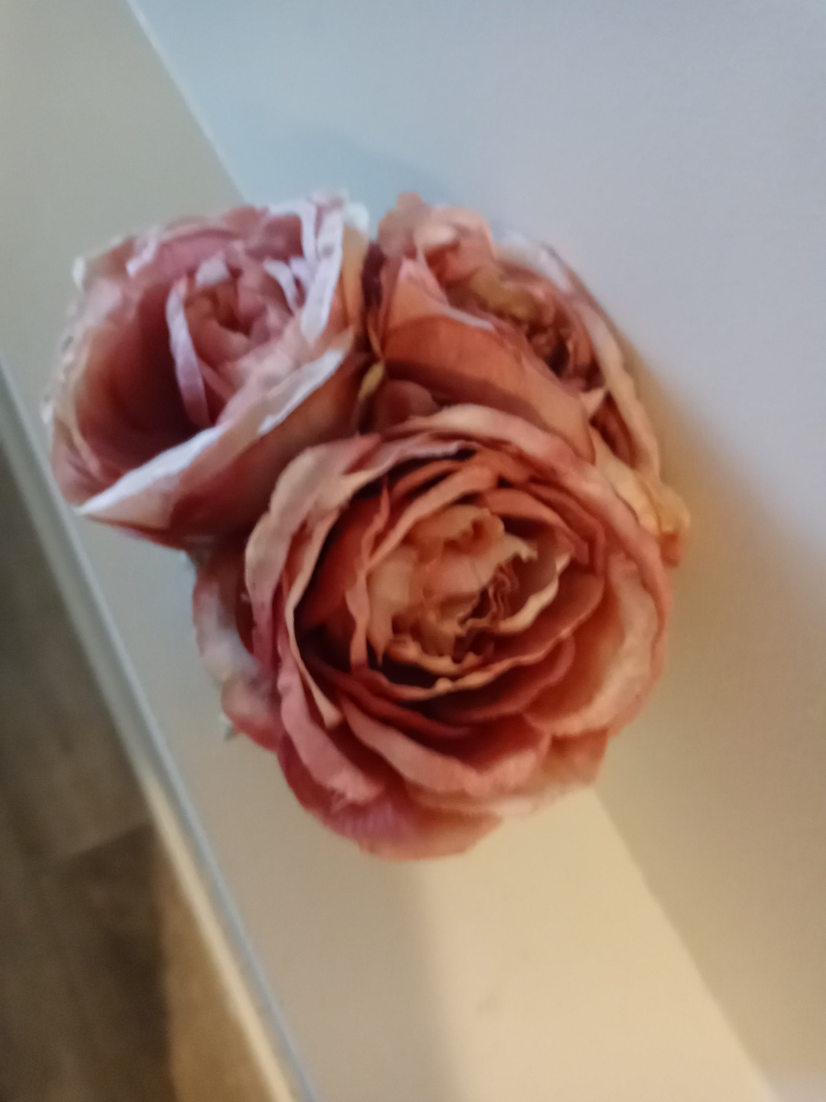 Pink Peony Faux Silk Flower Arrangement Bouquet I Galvinized Steel Pot Decor