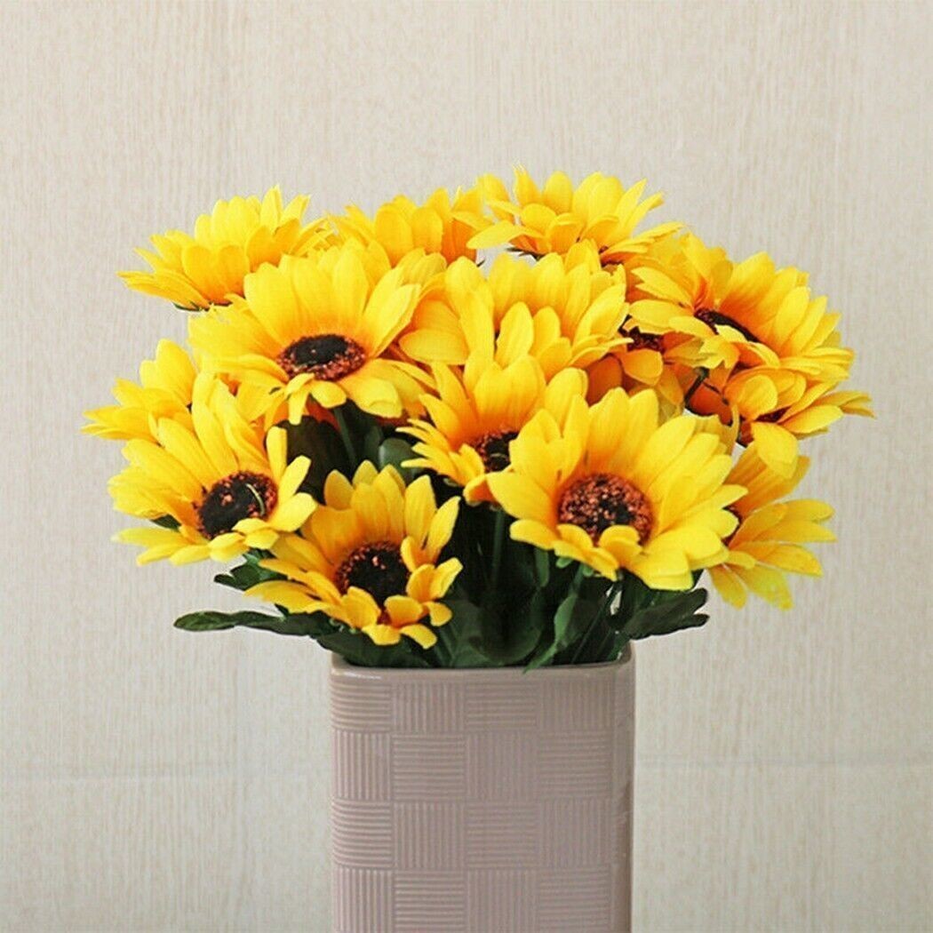 26-Head Artificial Sunflower Silk Fake Flowers Bouquet Wedding Floral Home Decor