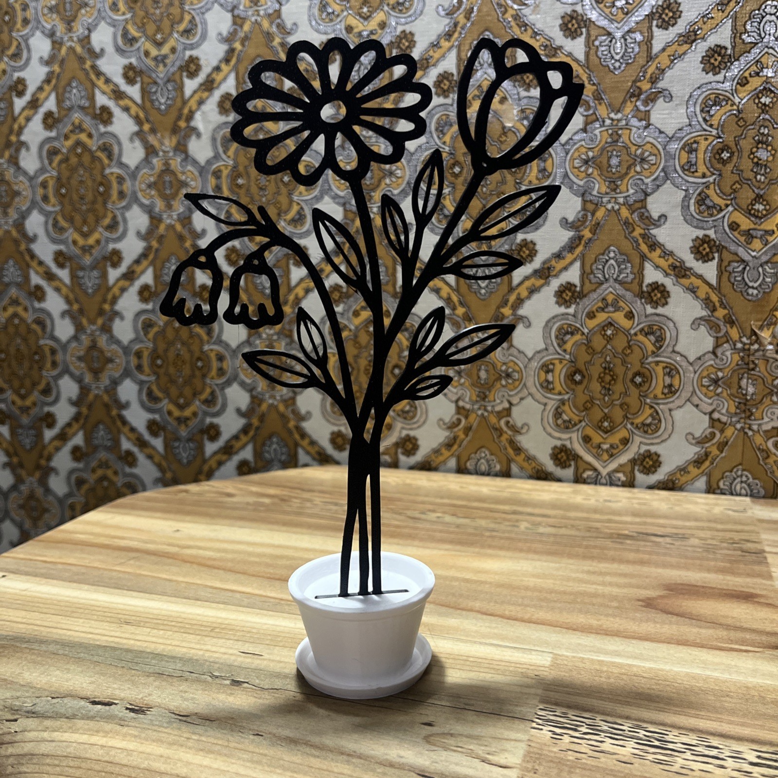 3D Printed Flower Black And White Daisy Bells Tulips