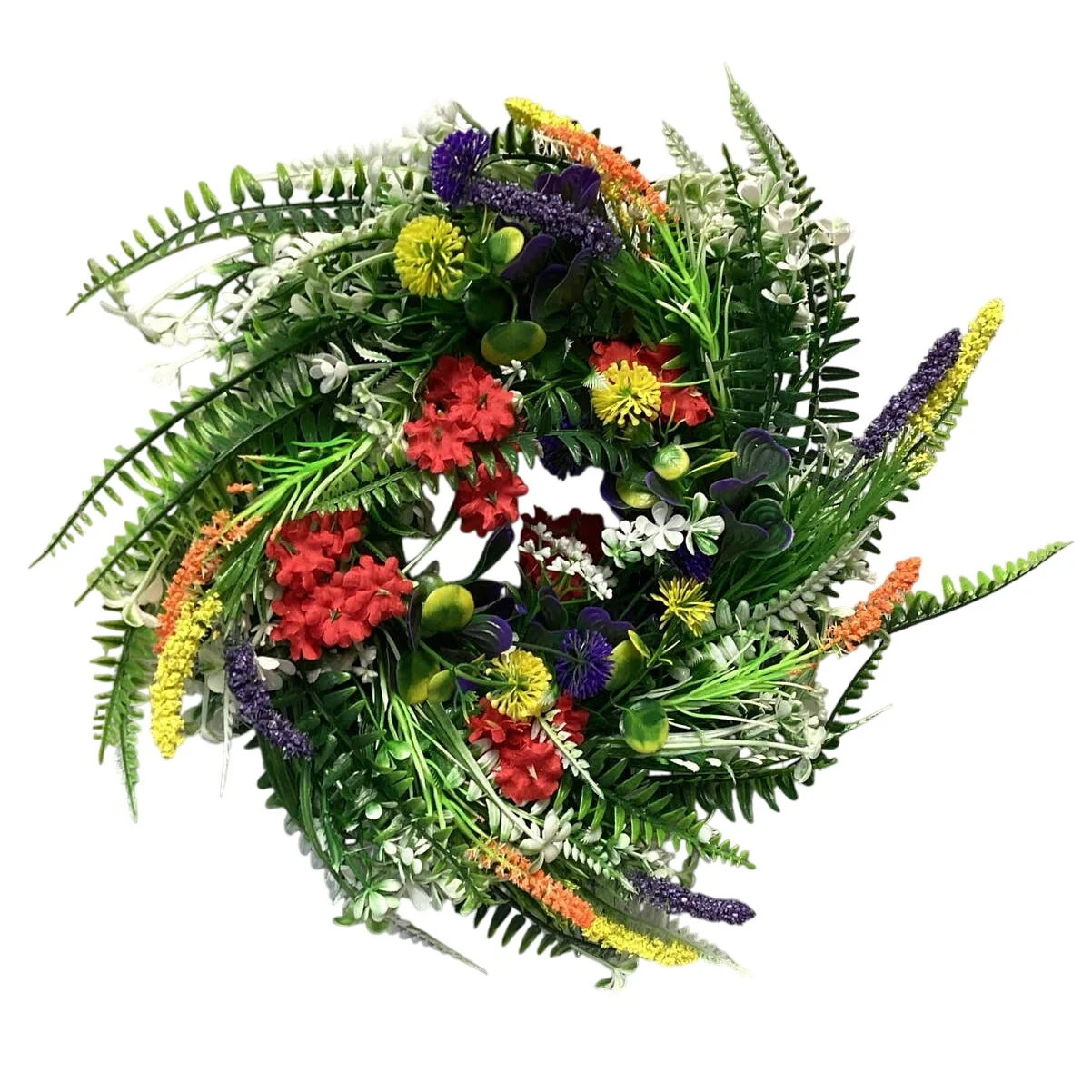 New Faux Plastic Floral Round Door 11″ Wreath or Pillar Candle Ring Home Decor