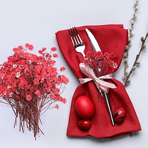 Dried Baby Breath Flowers Red Gypsophila Dried Pressed Flowers 1.97-3.15