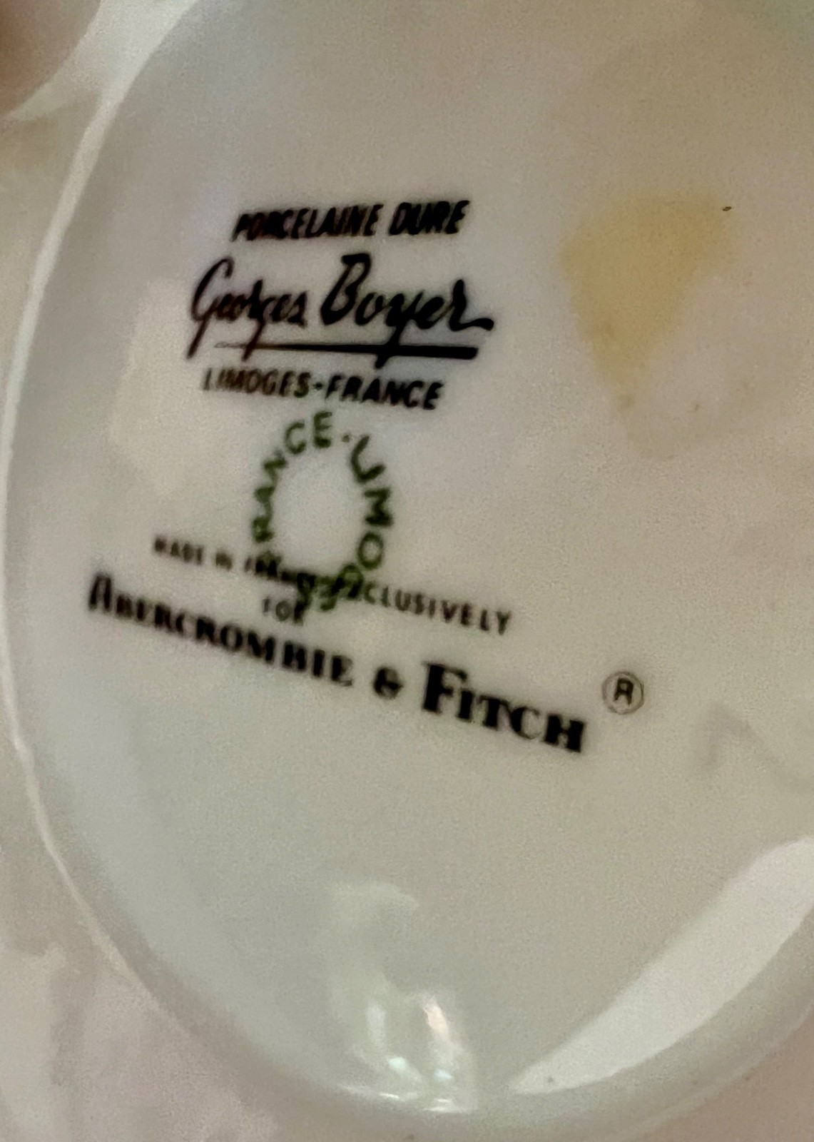 Faux Floral Arrangement in Vintage Abercrombie & Fitch Limoges Cachepot