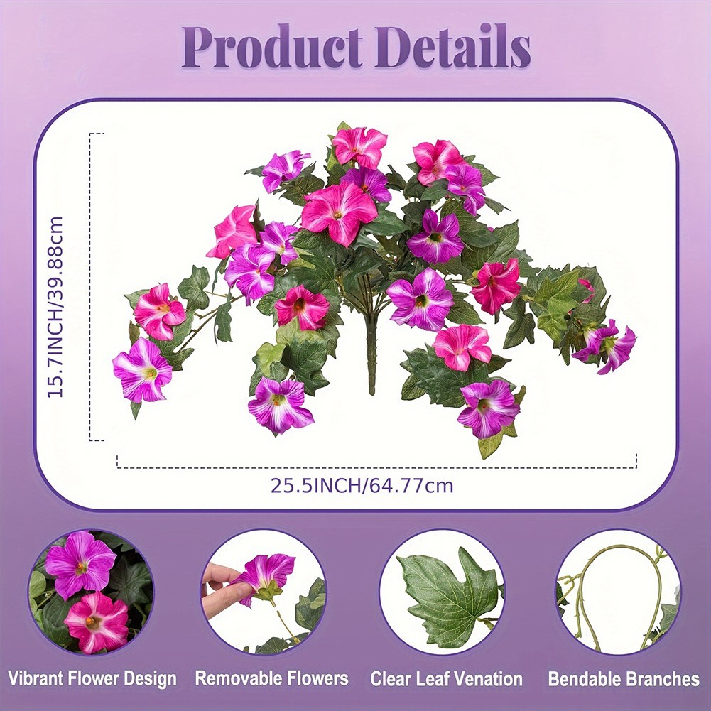 Vibrant Spring Faux Petunias in Silk and Plastic for Patios and Living Rooms
