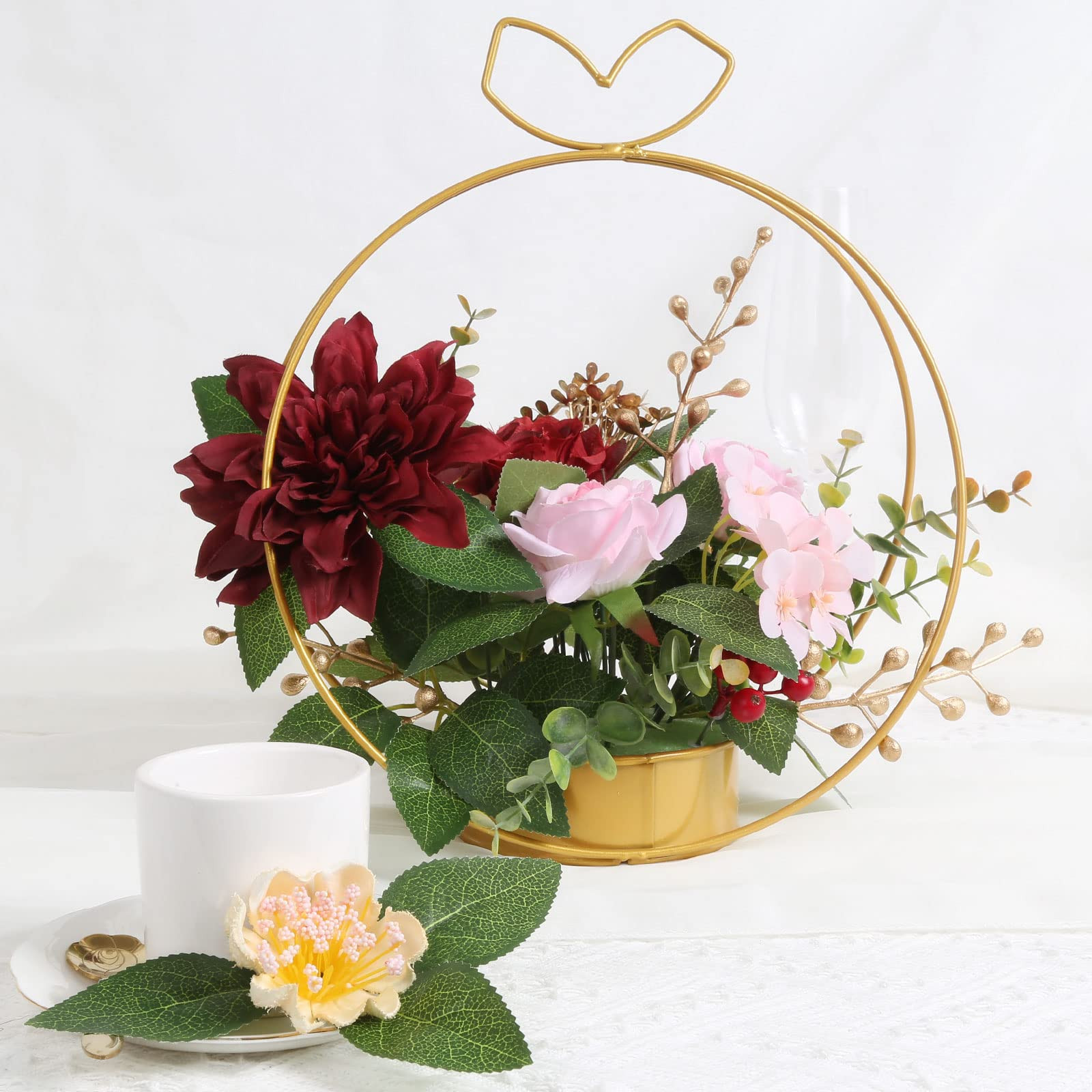 Artificial Rose Leaves, 100pcs Fake Green Leaves Bulk Silk Leaves with Stems …