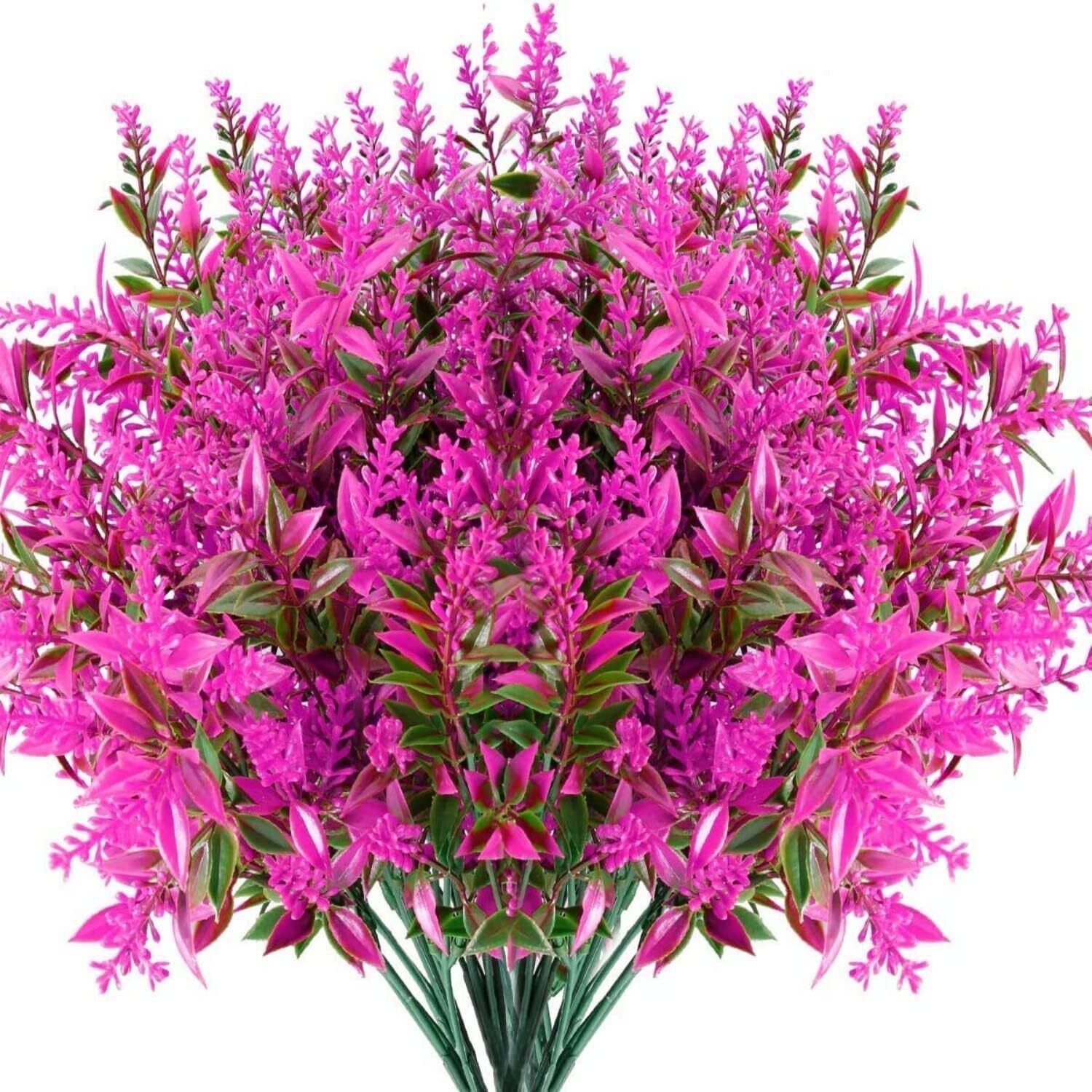 8 Bundles Artificial Flowers Fake Plants Outdoor Yard Garden Wedding Home Decor