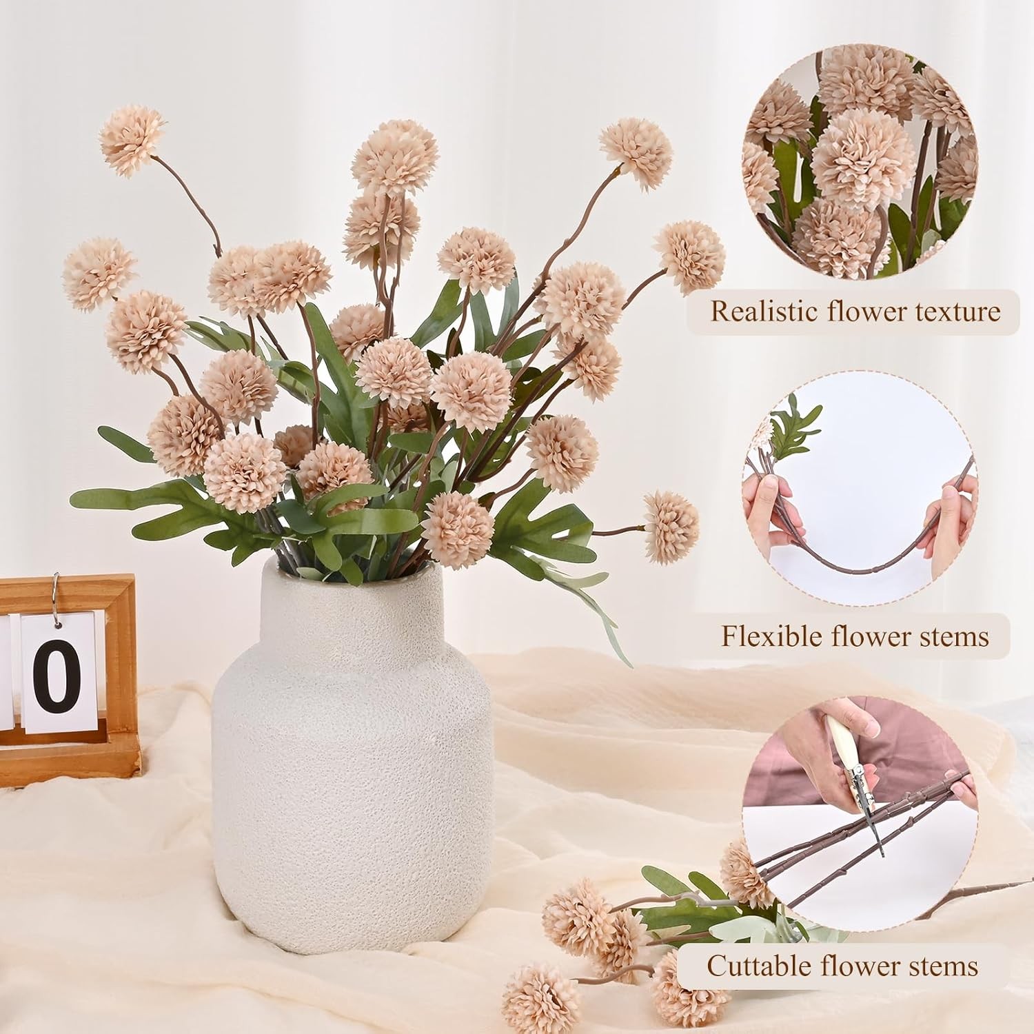 Fake Velvet Ball Mom Artificial Flowers for Wedding Decoration
