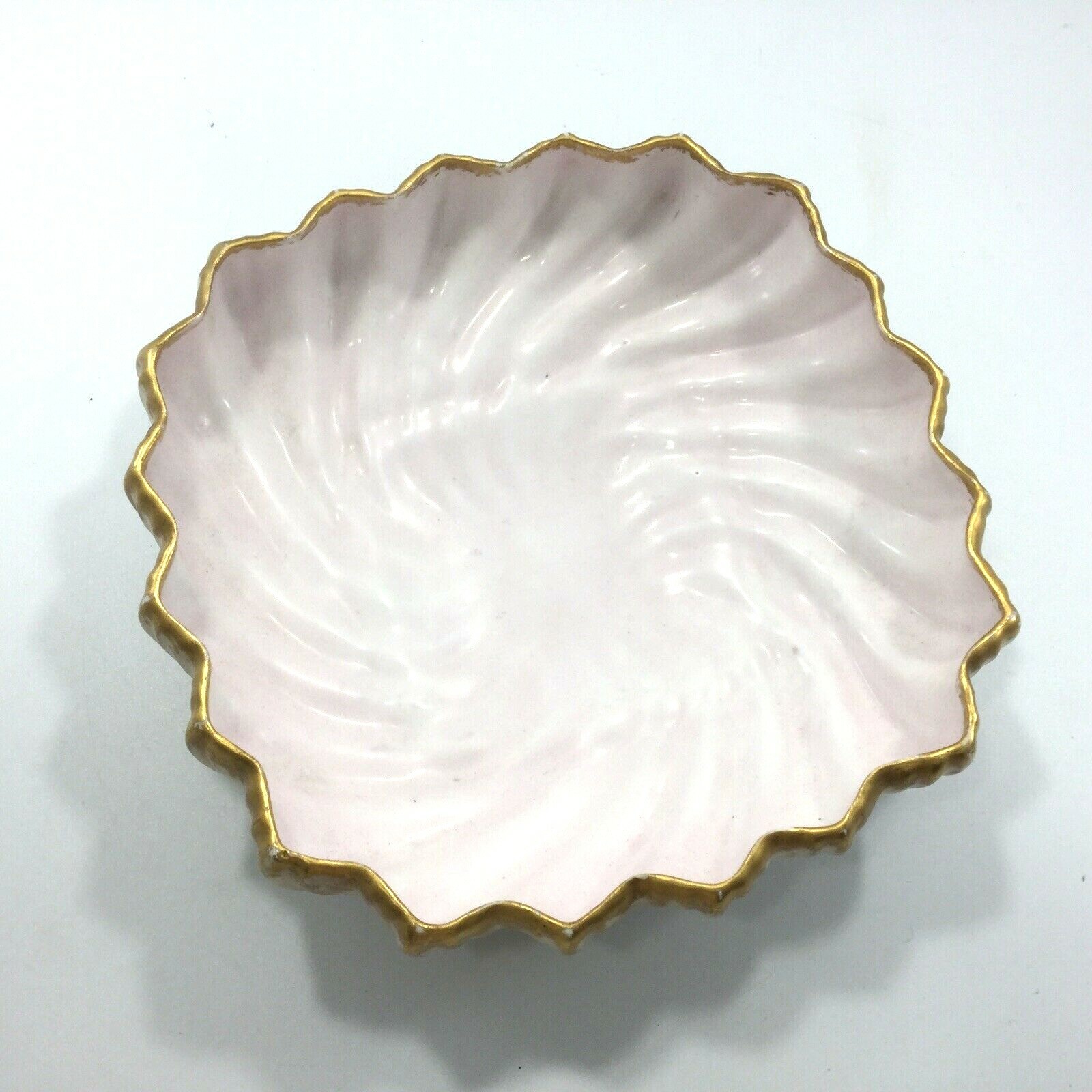 Vintage Leonard Vienna Austria Square Dish or Bowl Gilded Shell Pink