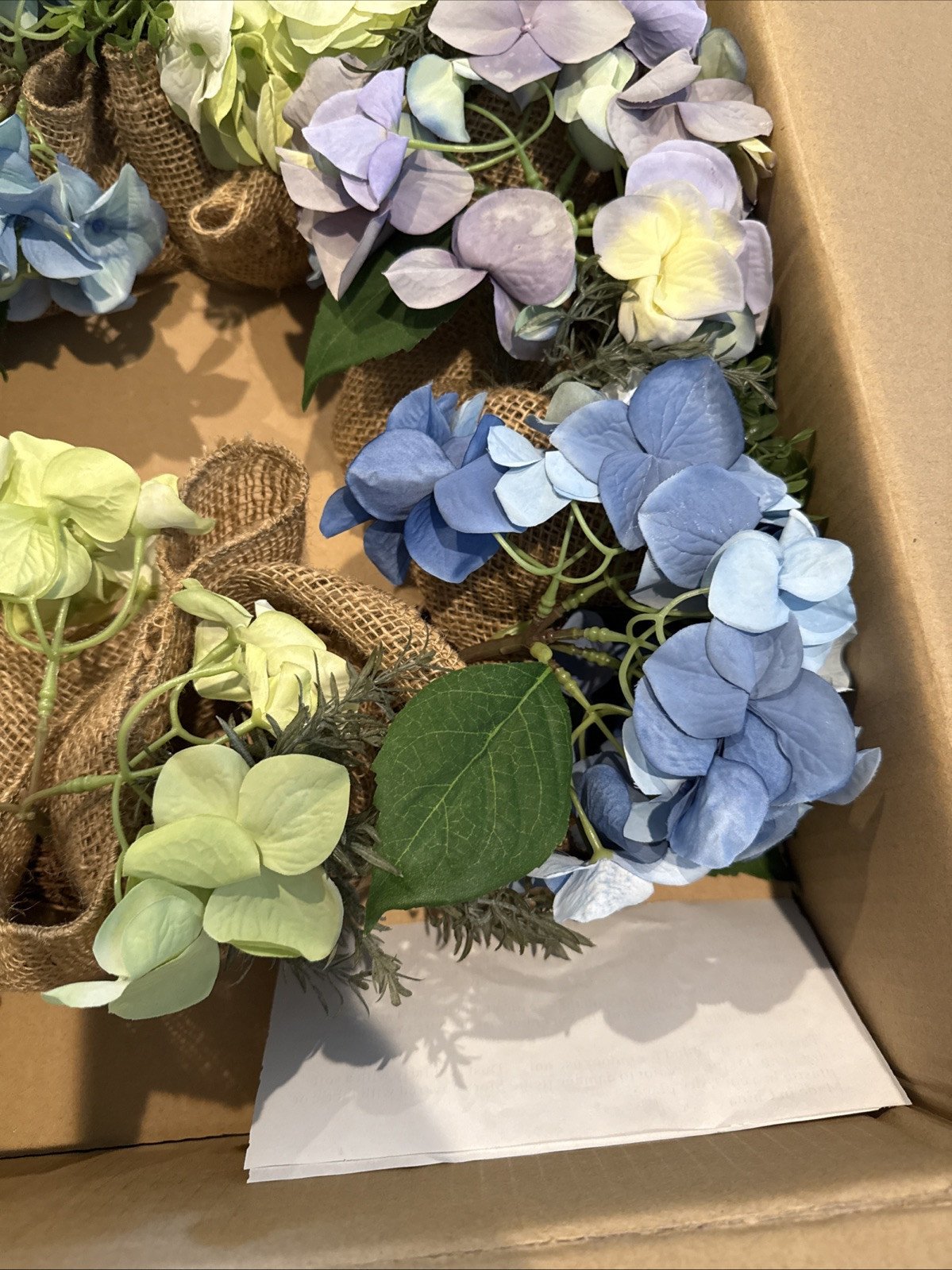 Hydrangea Wreath Garland Spring Summer Wreaths for Front Door Porch Wedding