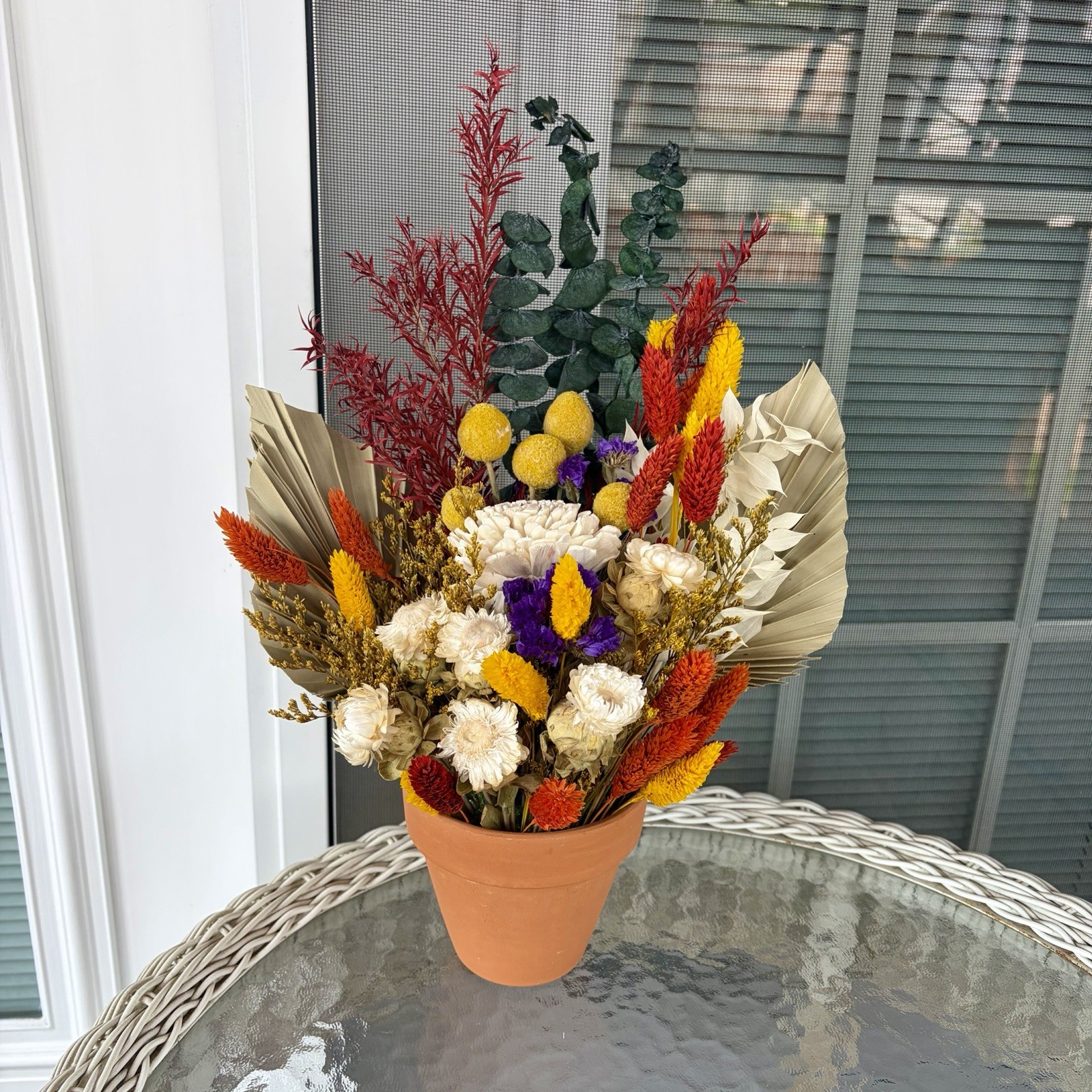 Artificial And Dried Flower Arrangement