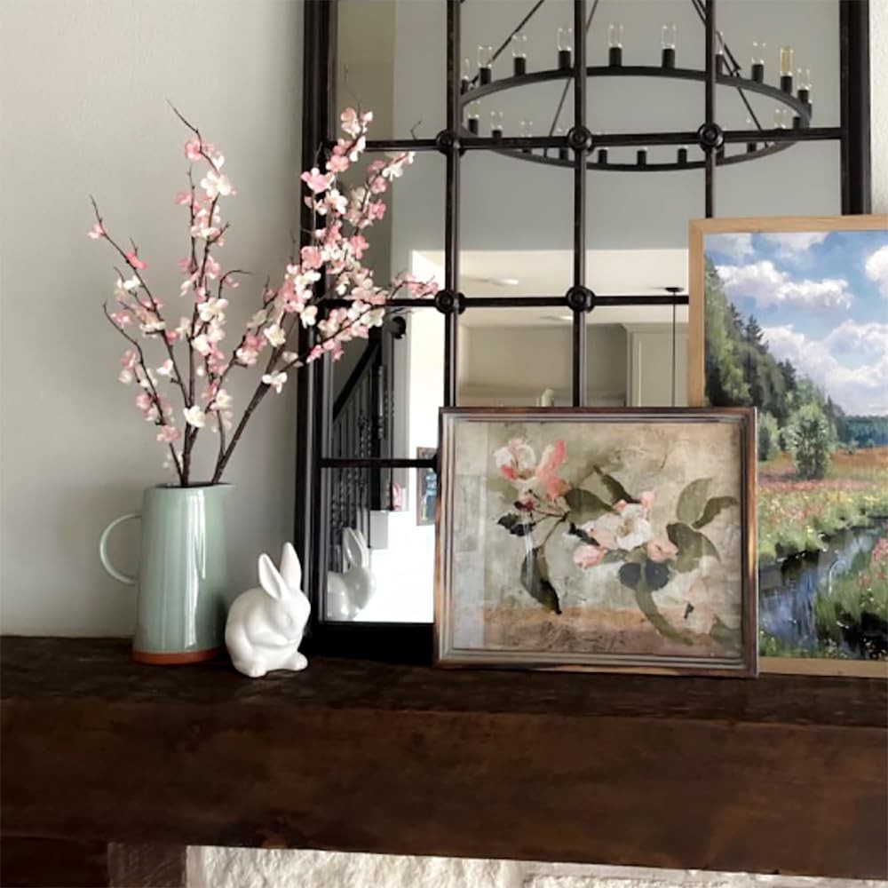 Artificial Flowers Silk Cherry Blossom Branches 5Pcs 39” Pink Faux Vase Decor