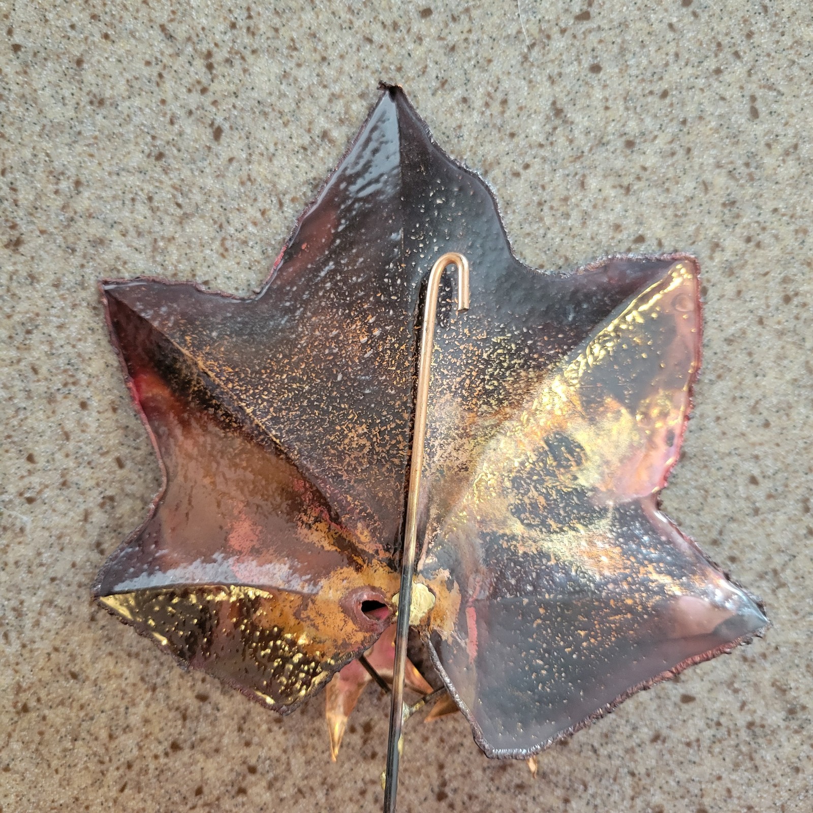 Maple Leaf embellished decor copper finished metal star shaped petals garden