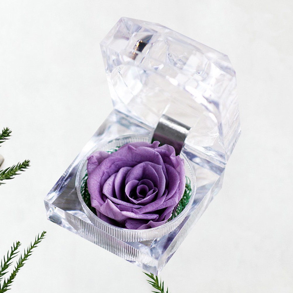 Valentine’s Day Simulation Flower Preserved Material Rose with White