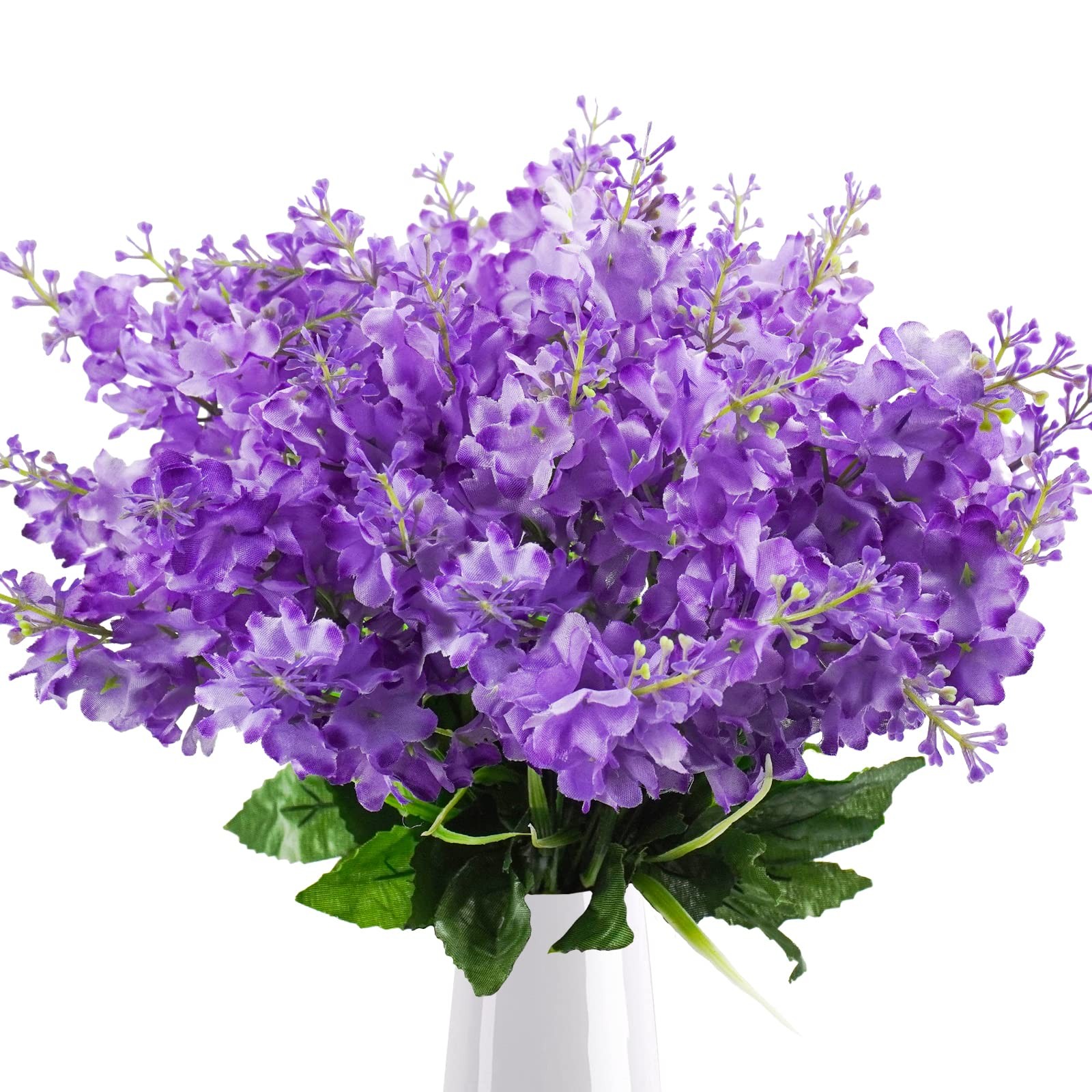 Uieke 6Pcs Artificial Fake Silk Wisteria Flowers, 13.7” Faux Hyacinth Flowers f