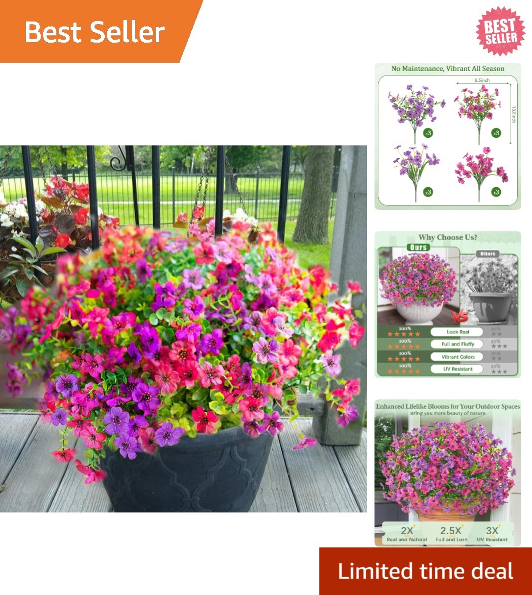 Charming 12 Bundles of Realistic Artificial Flowers for Any Occasion – Fuchsia