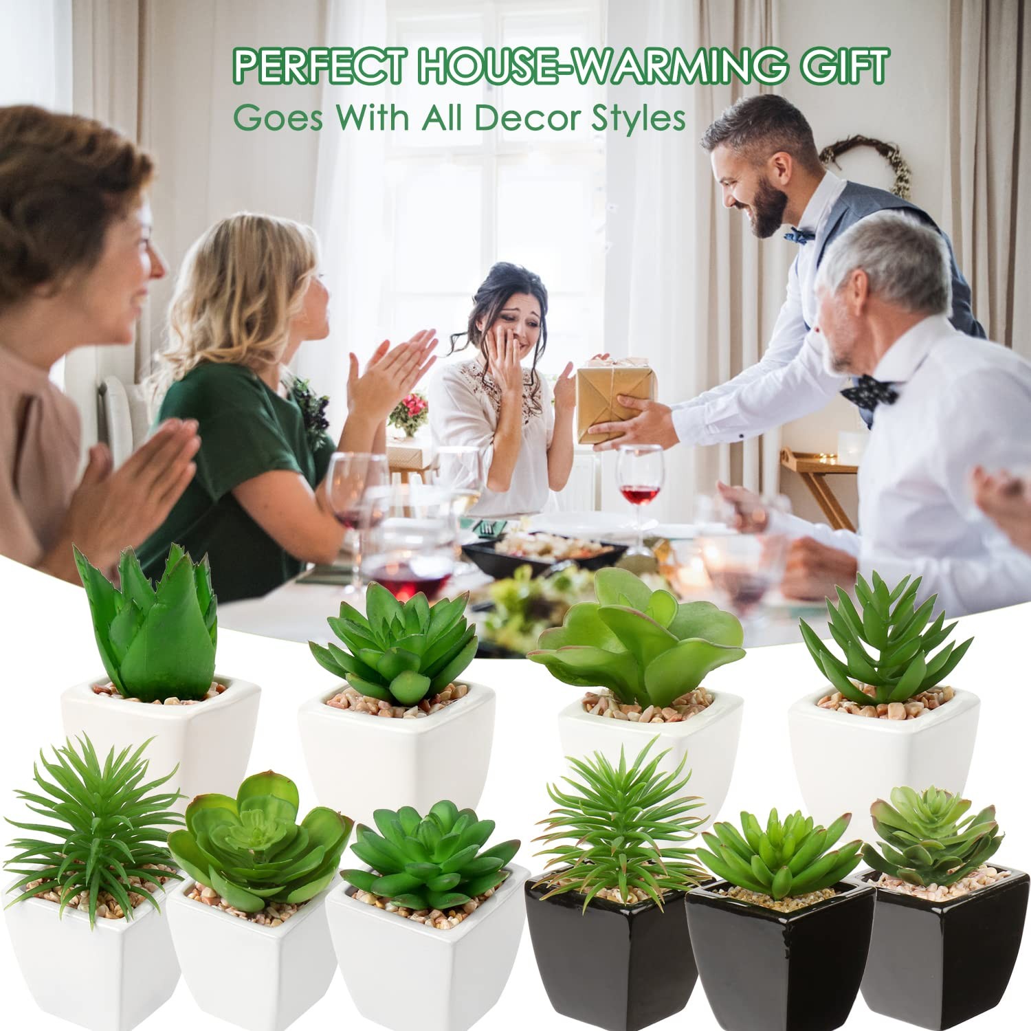 Small Succulents Artificial 3 Pcs Faux Succulents in Pots Fake Succulent Plan…
