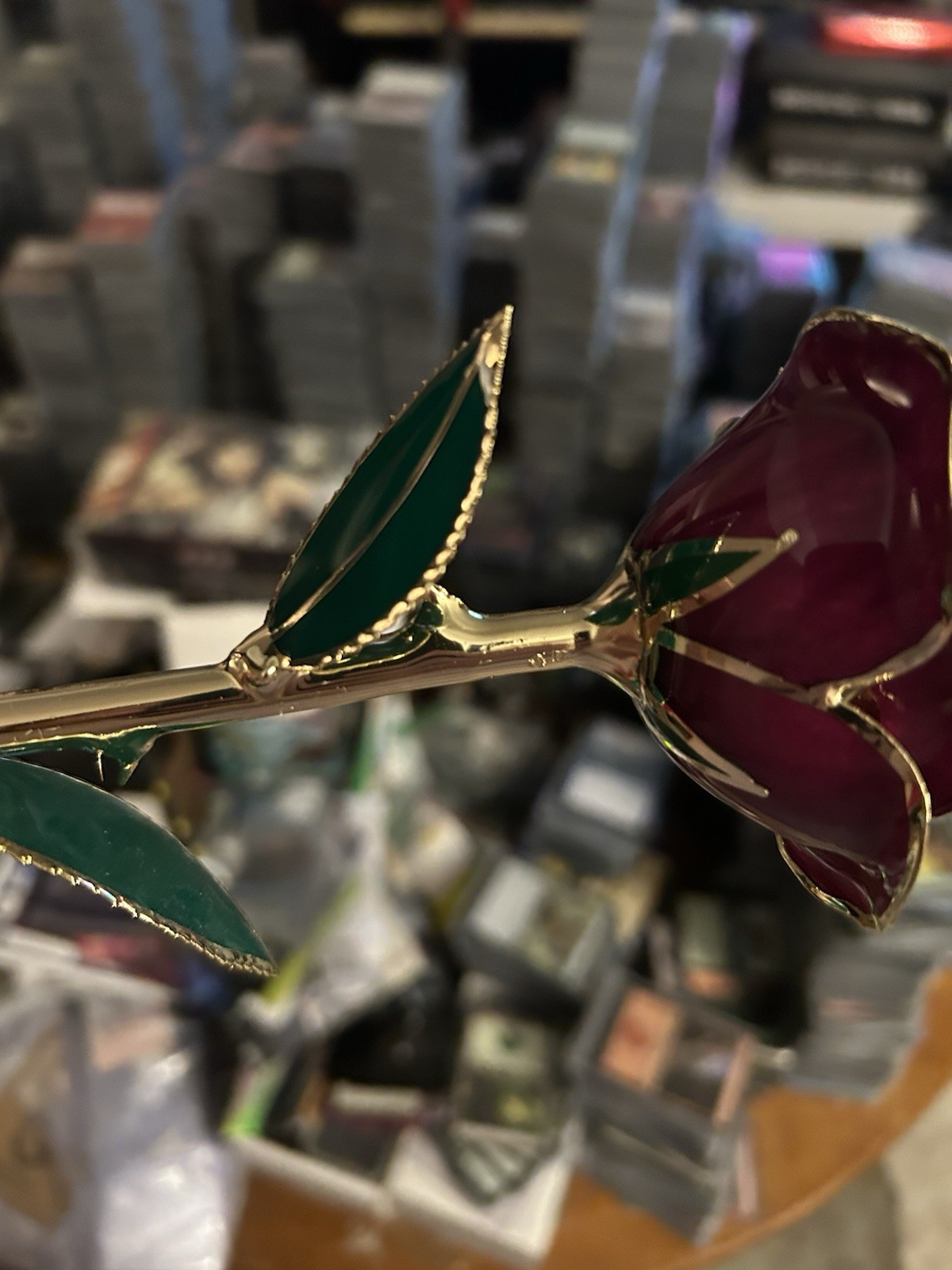 Thick Unique Real Gold Rose Hand Painted Authentic Local Kentucky Artist.