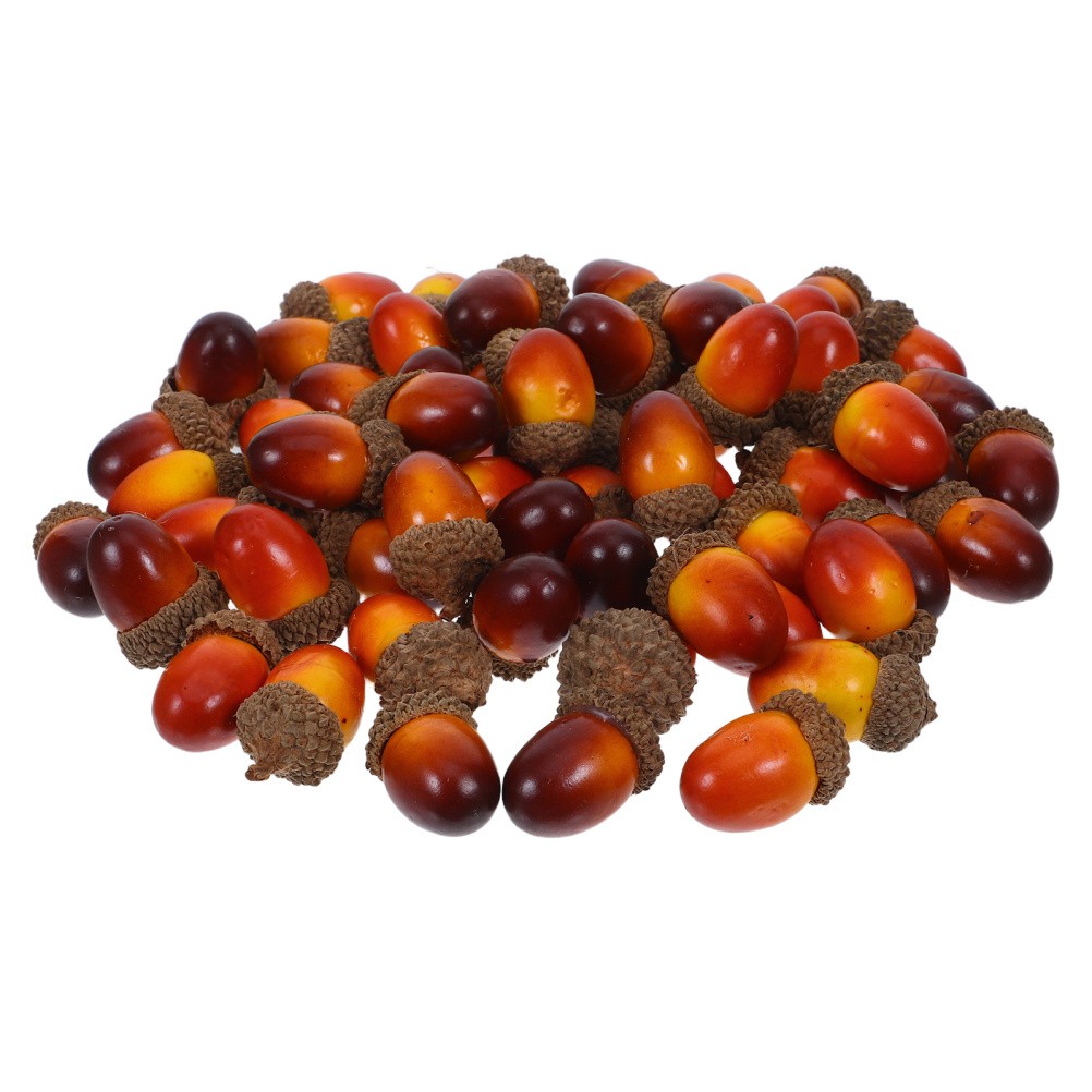 60 Pcs Acorn Bowl Filler Artificial Fruit Decor Mini Acorns Large