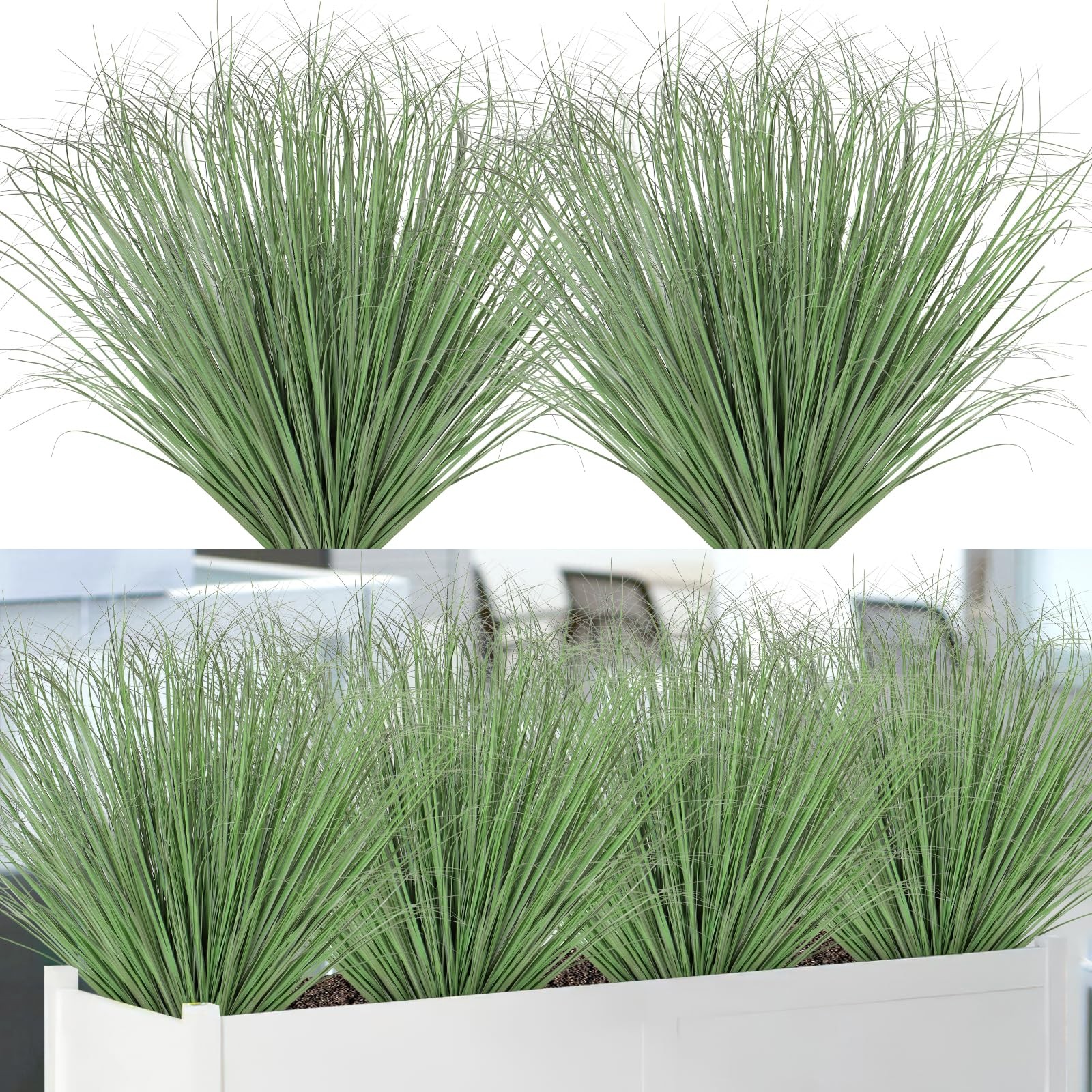 Artificial Grass Plants Outdoor 20 Bundles Fake Wheat Grass UV Resistant Faux…