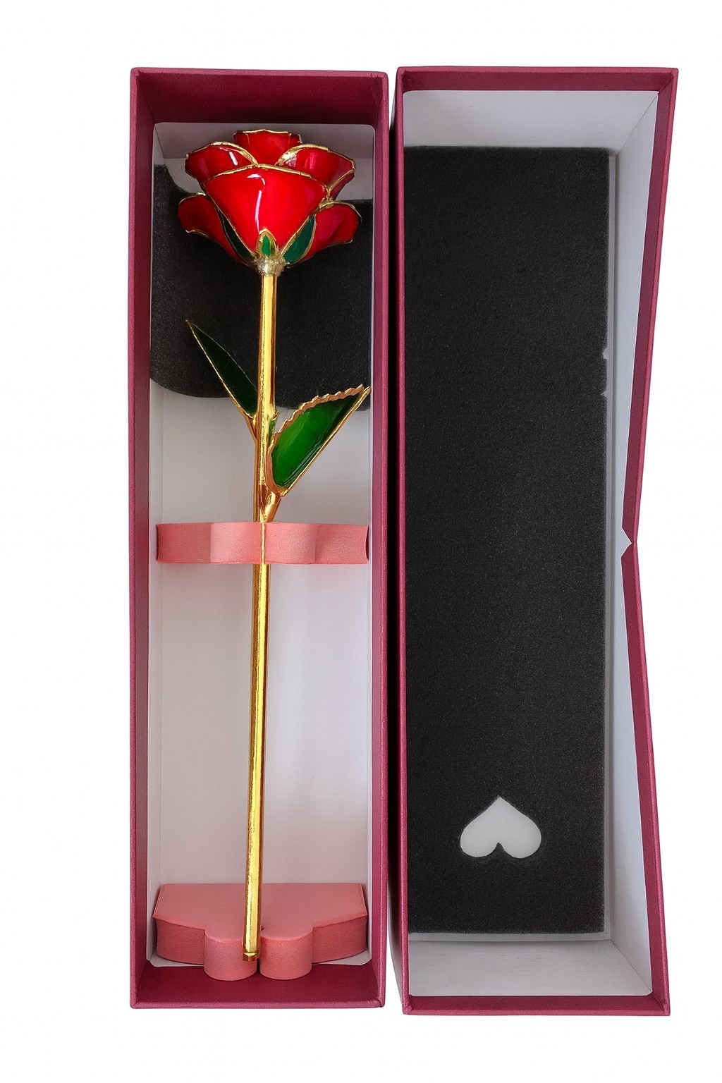 24K Plated Gold Dipped Rose Forever Preserved Red Rose Flower