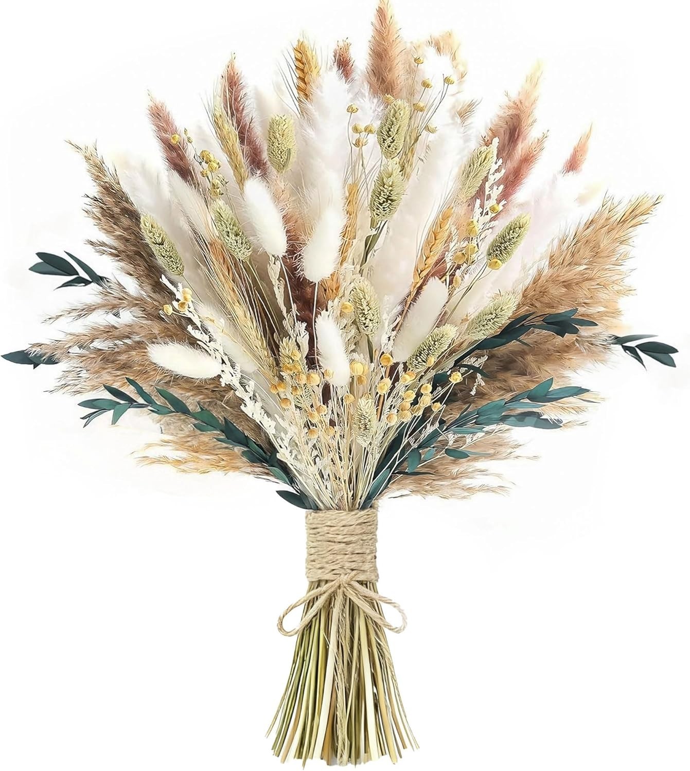 126pcs Dried Pampas Grass Bouquet – Boho Floral Decoration for Weddings & Homes