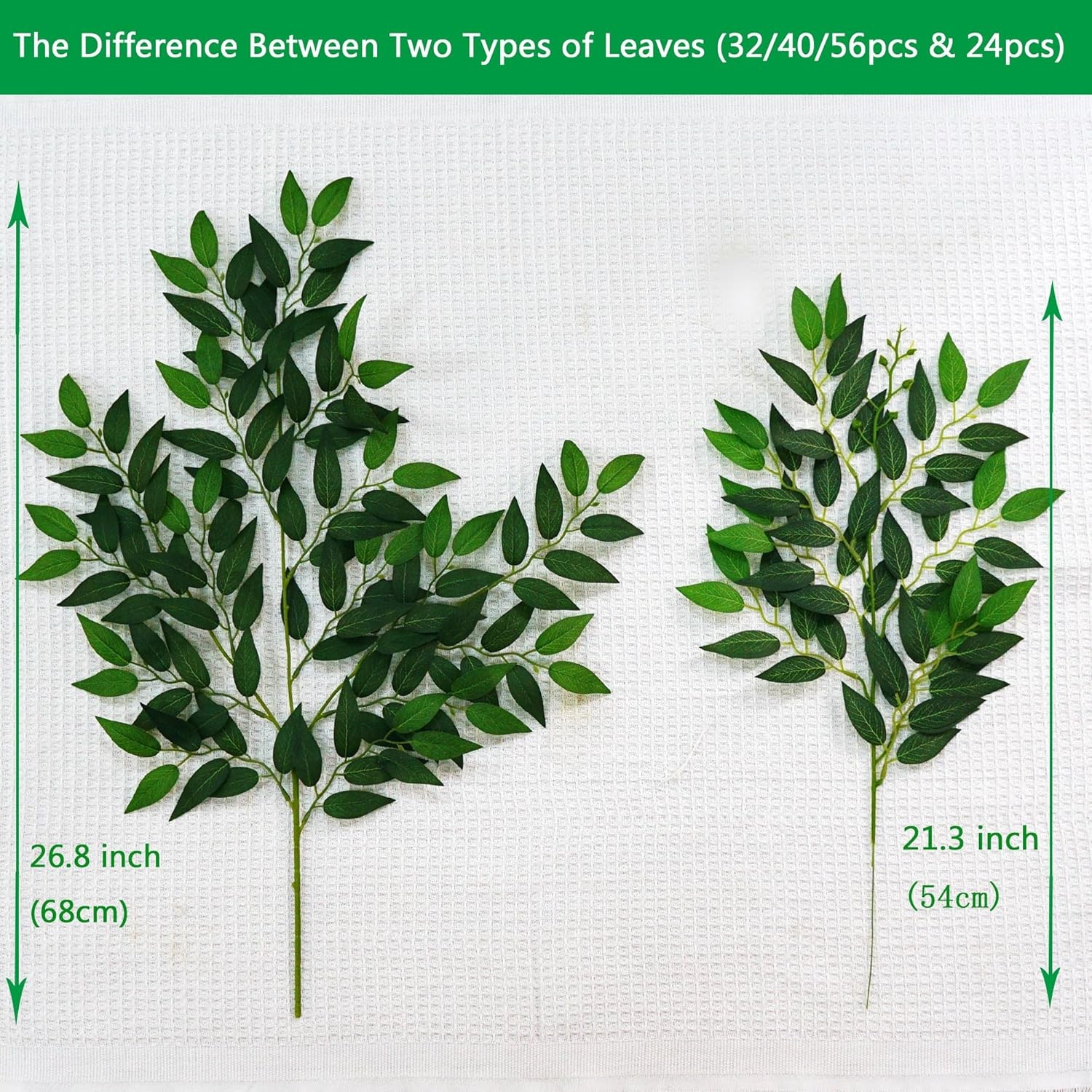 40pcs Italian Ruscus Greenery 68cm Artificial Greenery Stems Leaf Greenery