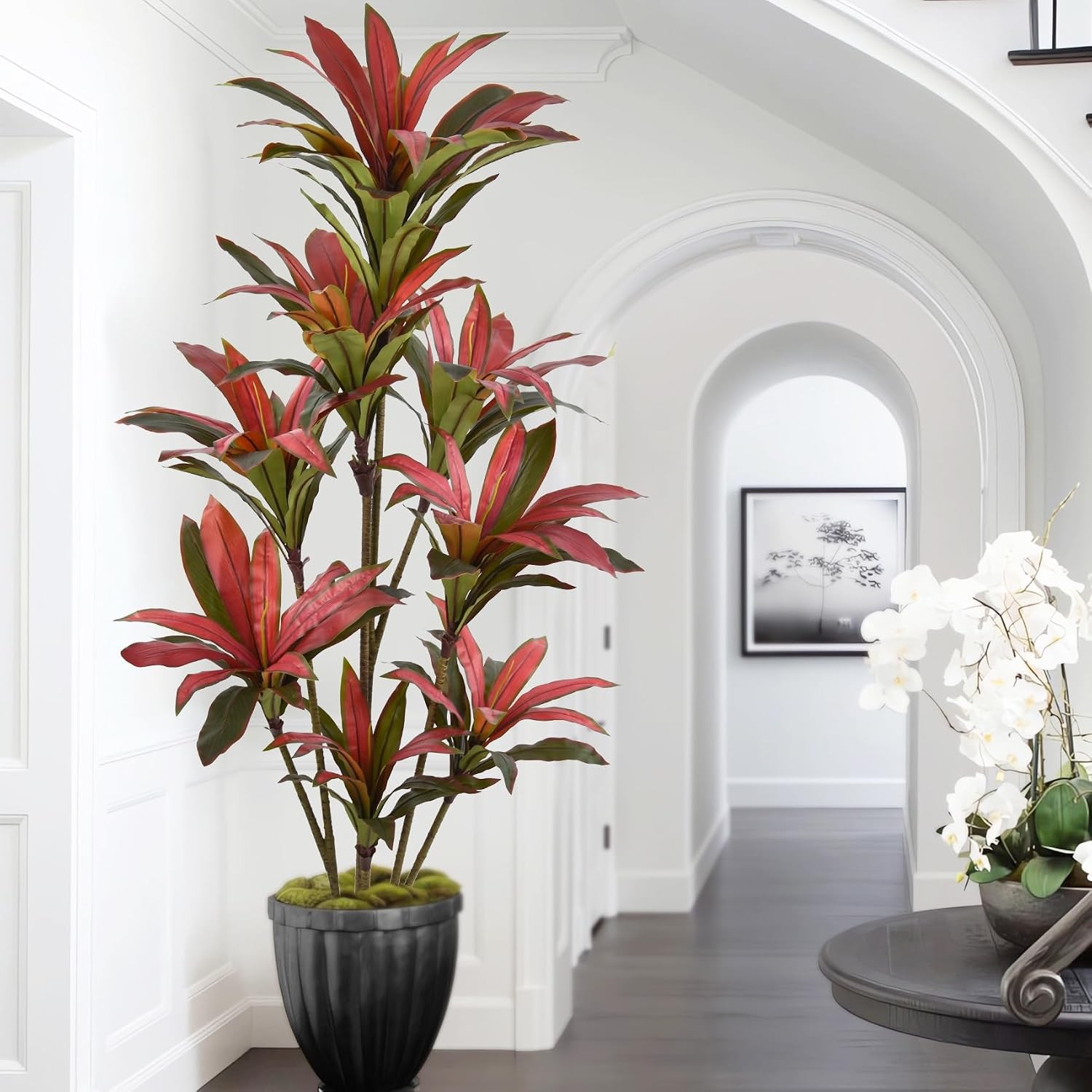 Artificial Dracaena Tree 6ft(72in) Tall Large Faux Fall Plants with Realistic