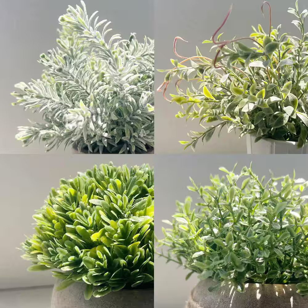 Small Fake Plants in Pulp Pot, 4 Pack